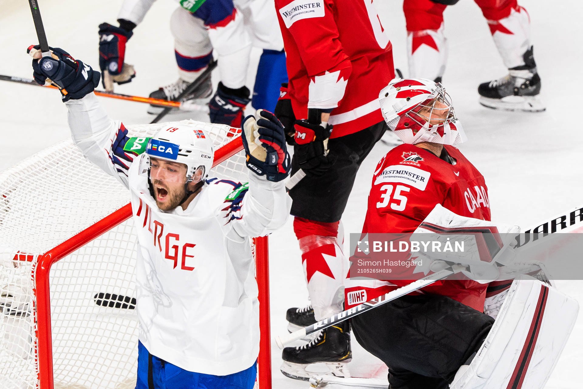 Eirik Salsten of Norway celebrates