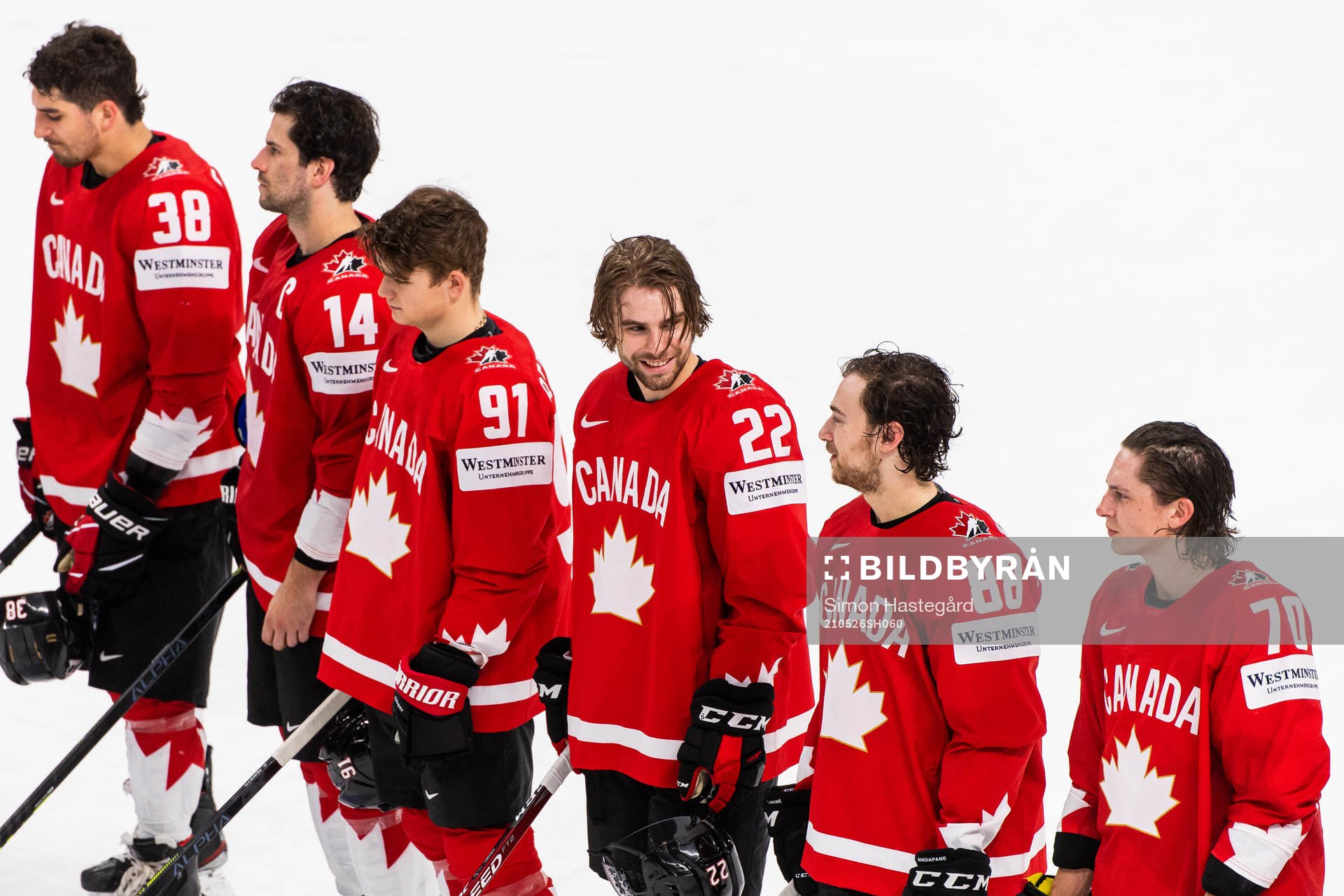 Brandon Hagel and Andrew Mangipane of Canada