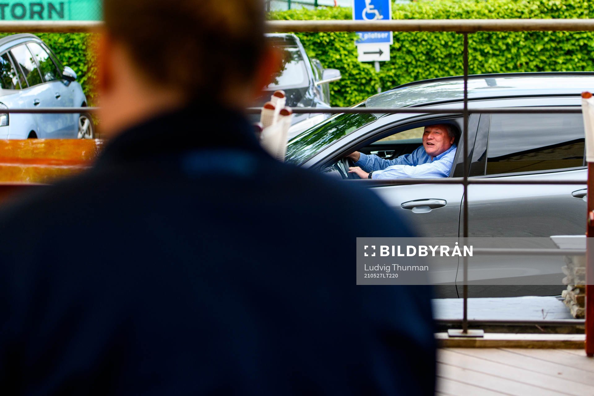 Jörgen Lennartsson, head coach of Helsingborg drives by a