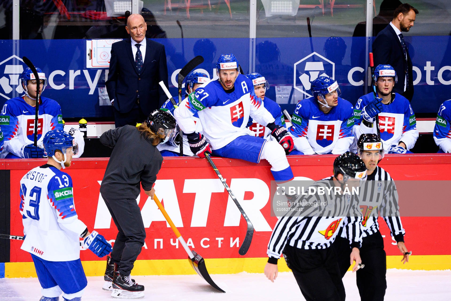 Marek Hrivik of Slovakia reacts