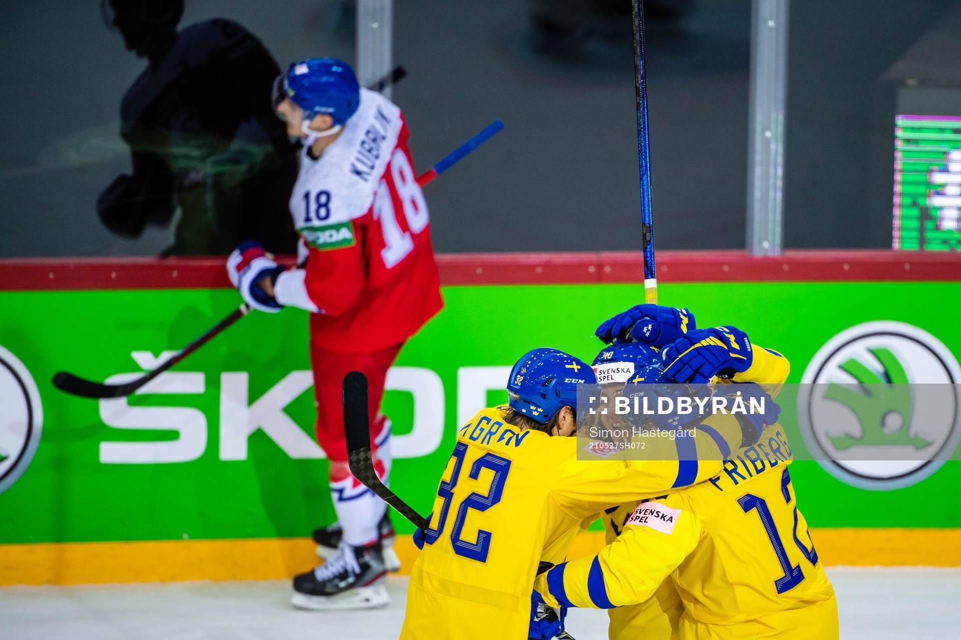 Andreas Wingerli, Magnus Nygren and Max Friberg celebrates