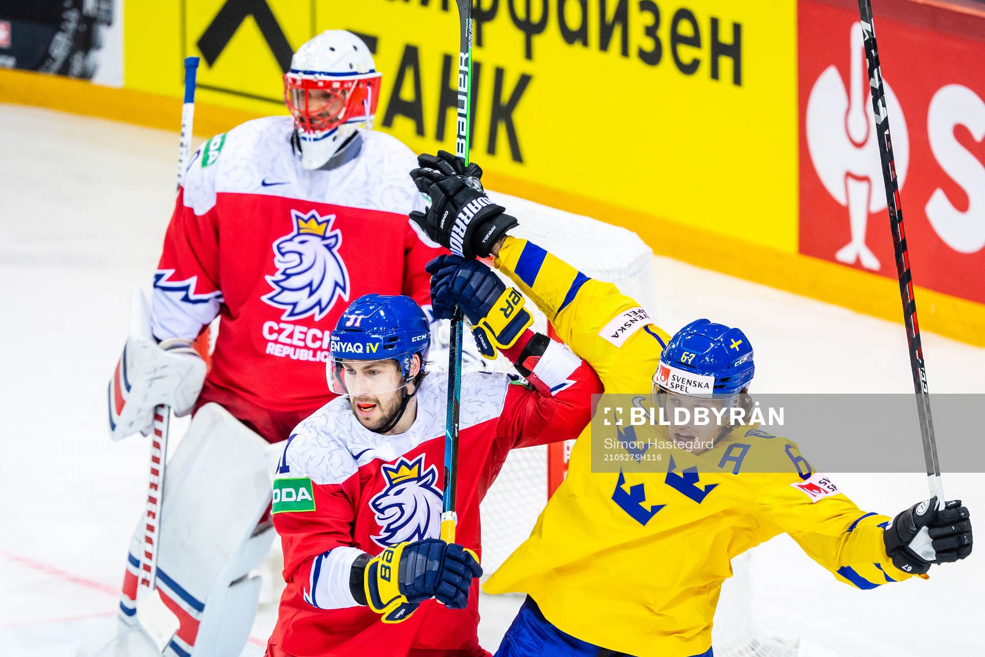 Lukas Klok of Czech Republic and Rickard Rakell of Sweden