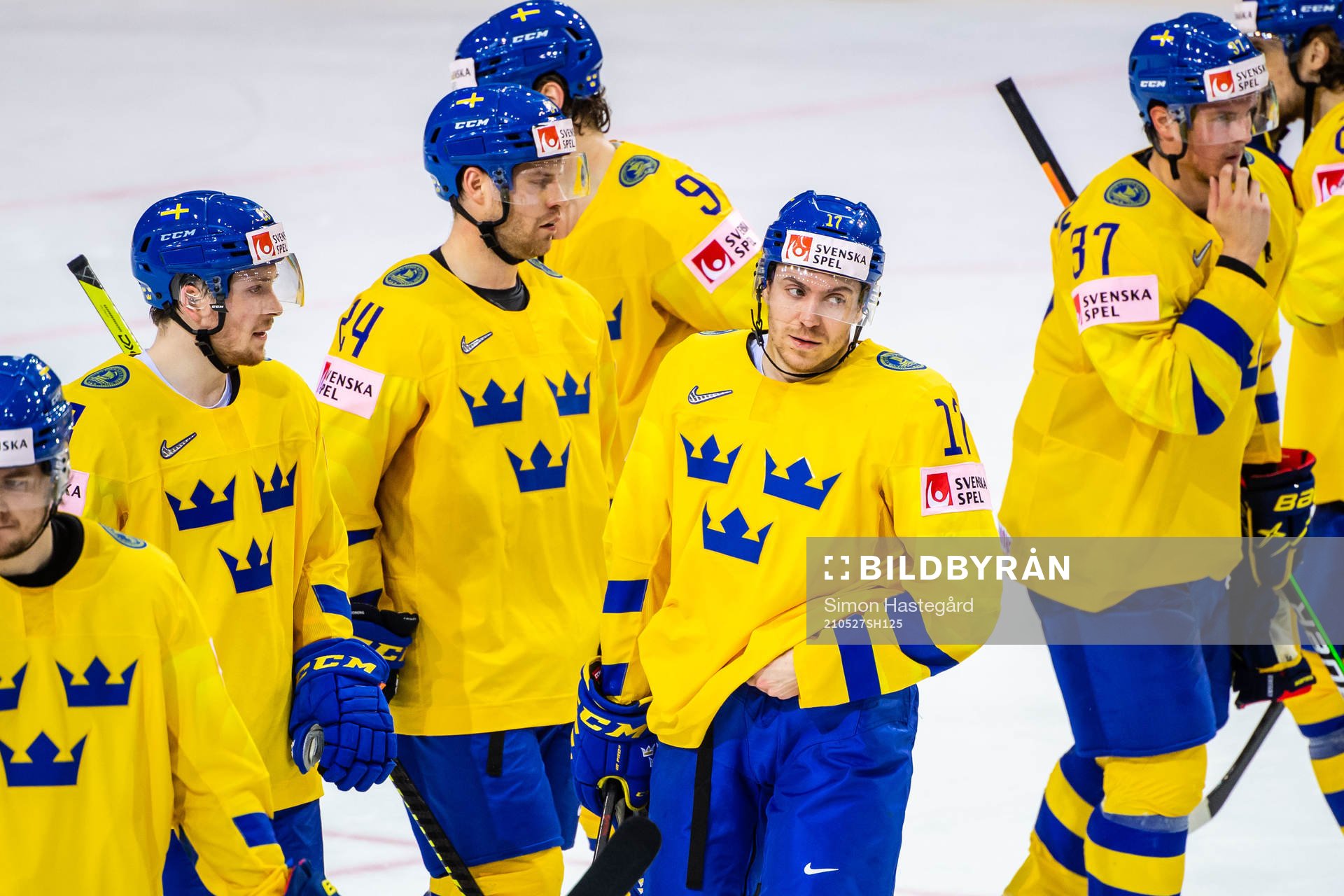 Pär Lindholm of Sweden looks dejected