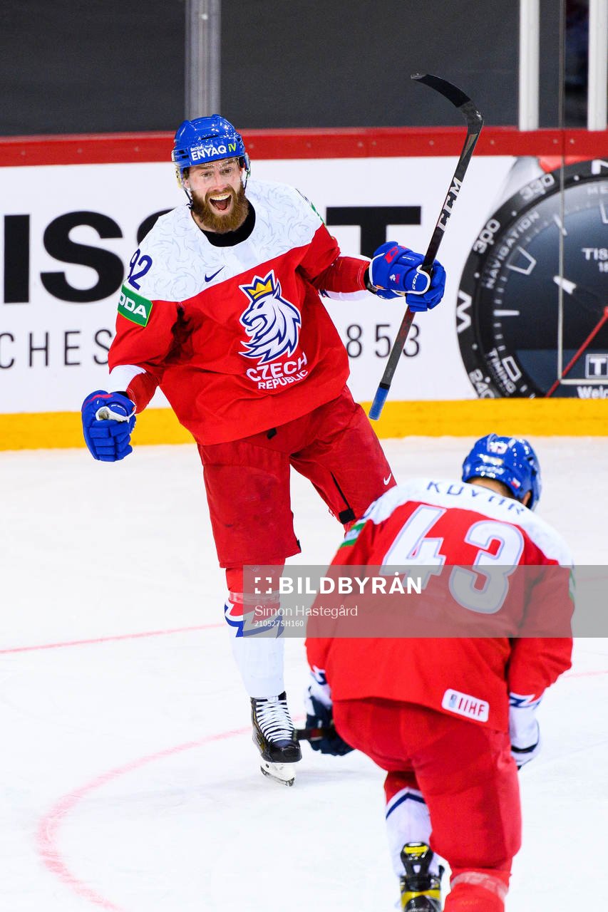 Jiri Sekac and Jan Kovar of Czech Republic celebrate the