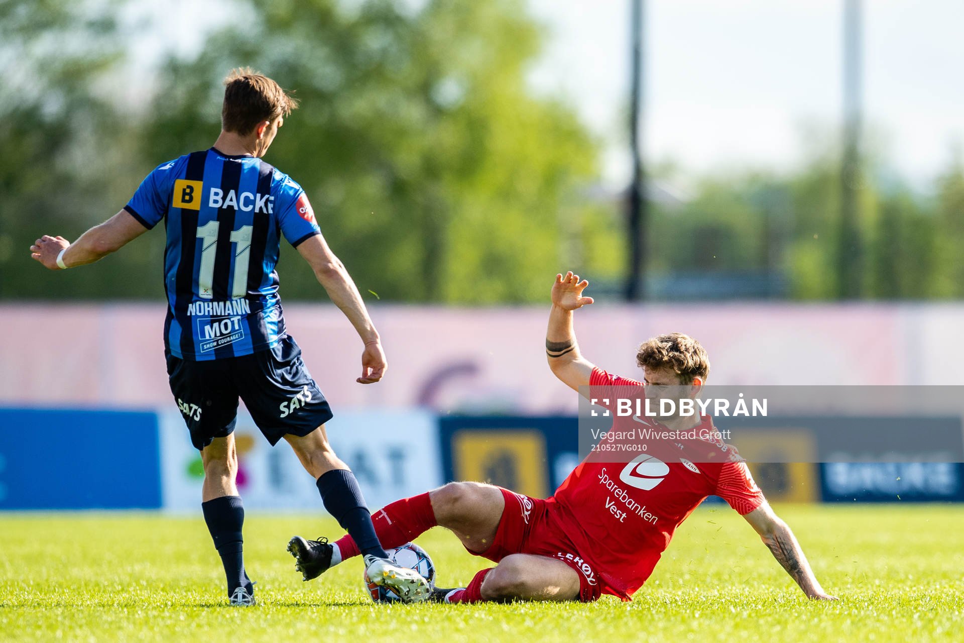 Kornelius Hansen of Stabæk and Ole Didrik Blomberg of Brann