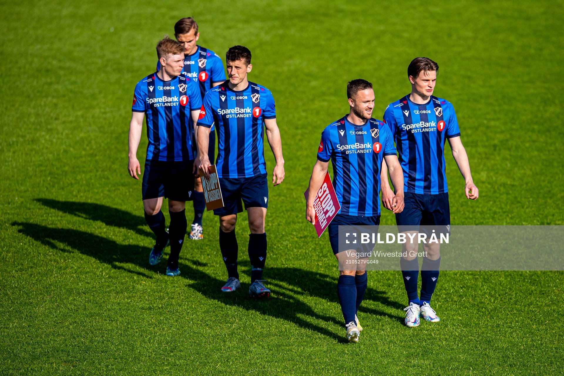 Herolind Shala, Mats Solheim and Sturla Ottesen of Stabæk ahead of the Eliteserien football match between Stabæk and Brann on May 27, 2021 in Bekkestua.