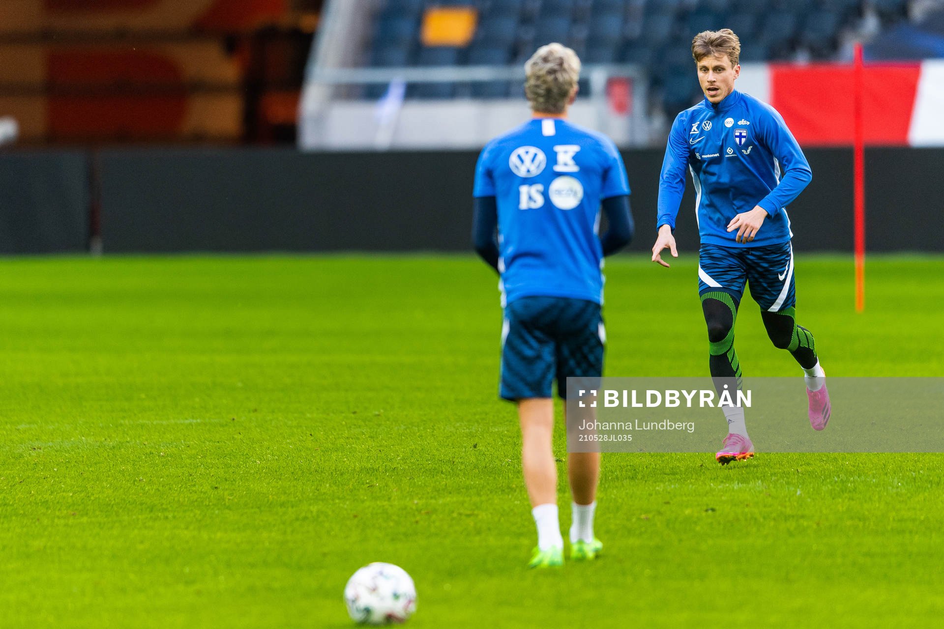 Rasmus Schüller during a practice with the Finnish national football team on May 28, 2021 in Stockholm. 