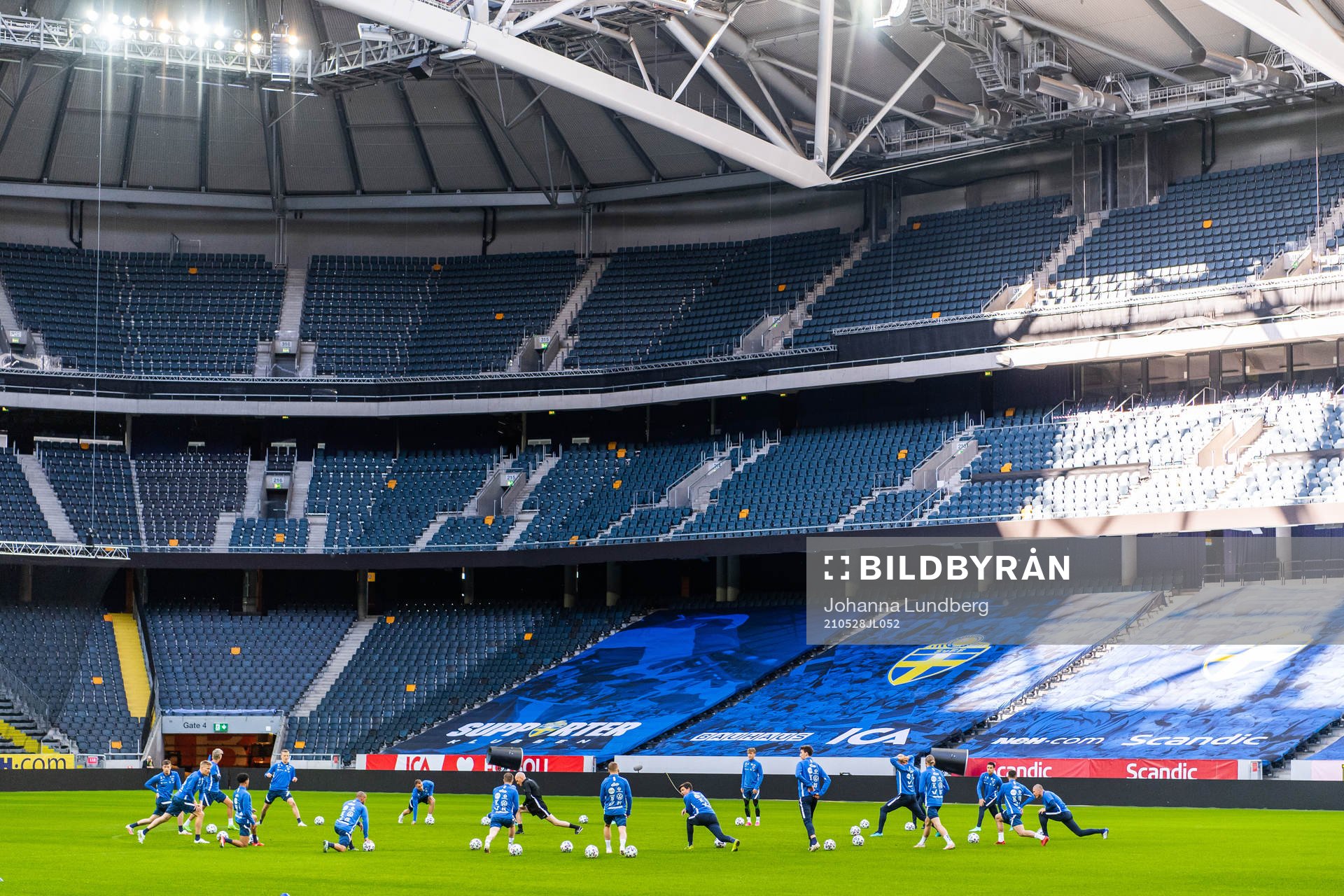 Players stretch