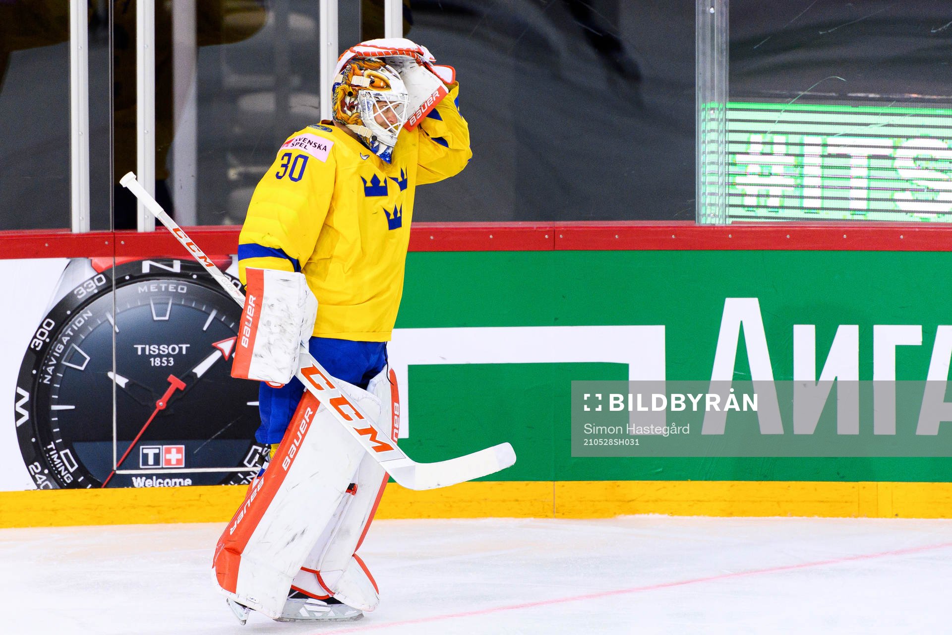 Goalkeeper Viktor Fasth of Sweden looks dejected