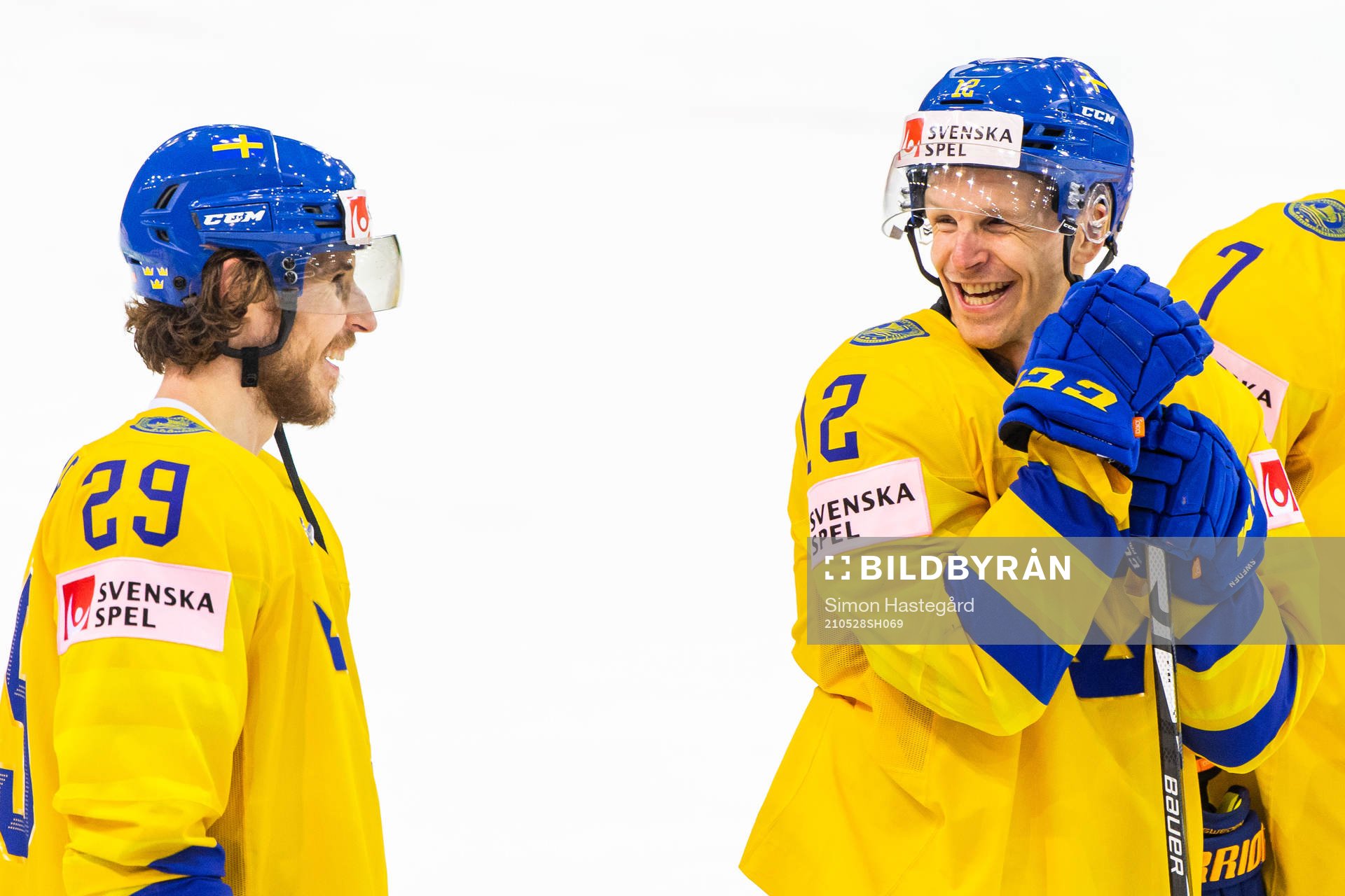 Mario Kempe and Max Friberg of Sweden celebrate