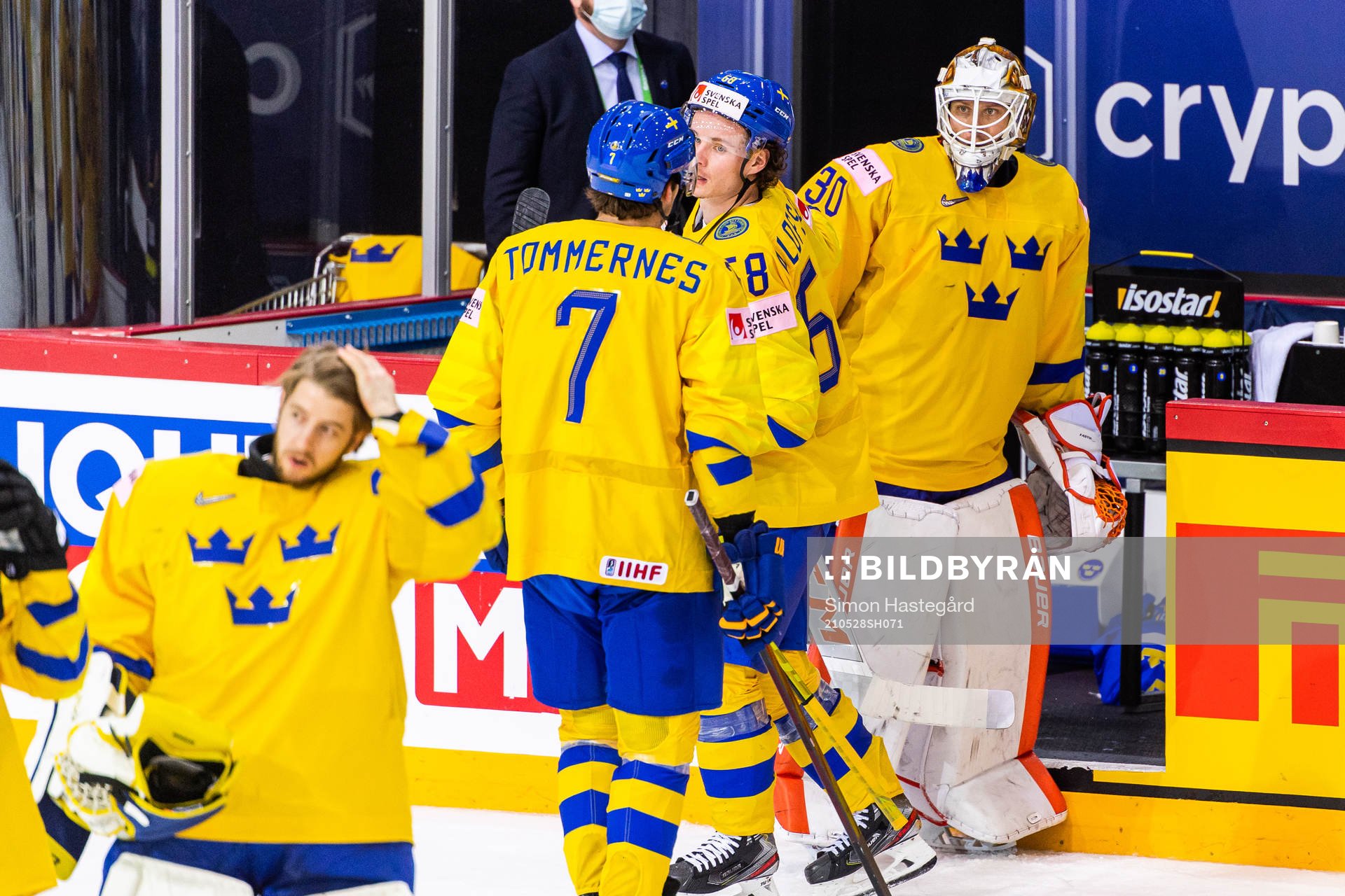 Henrik Tömmernes, Victor Olofsson and goalkeeper Viktor