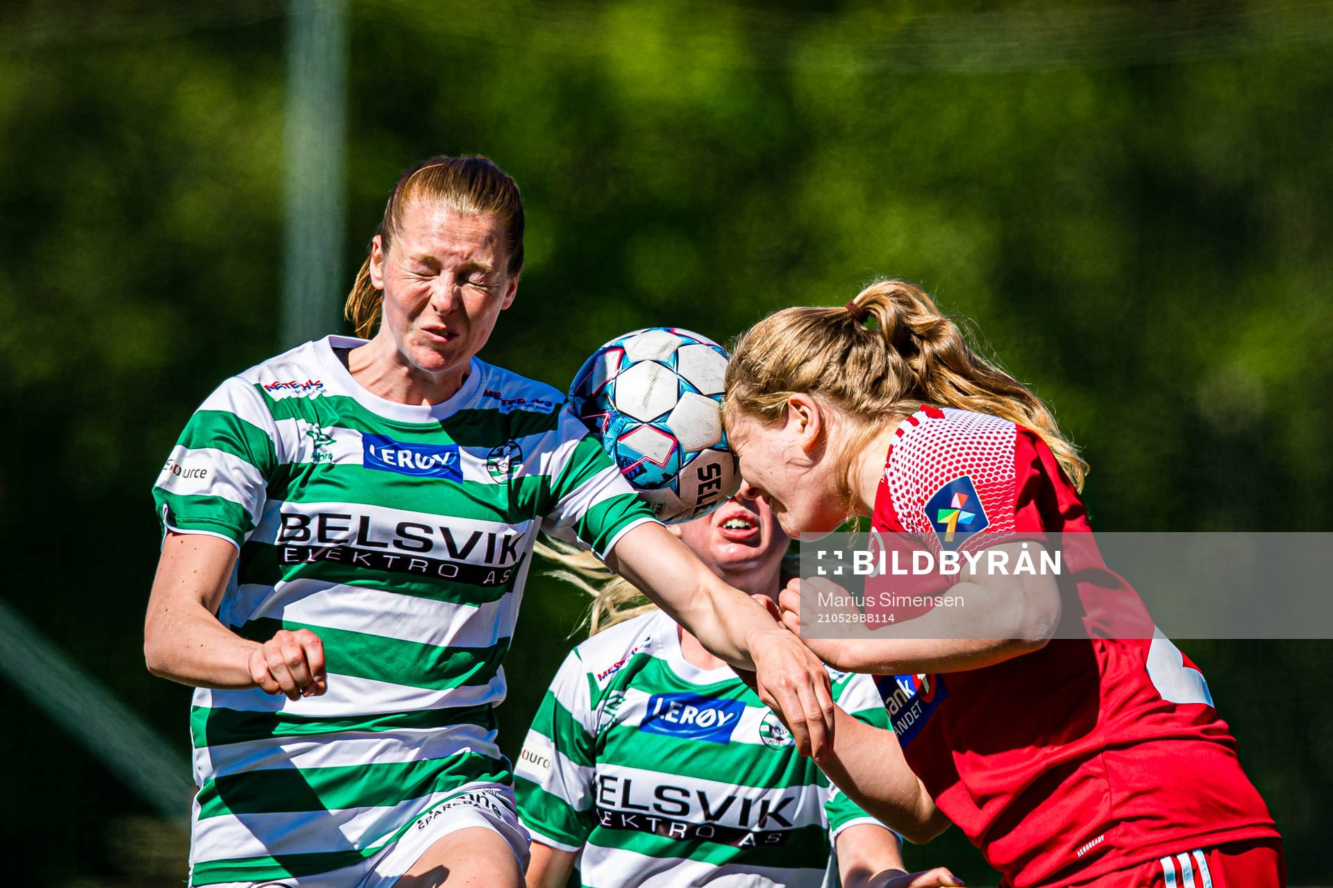 Anna Sagmo Melhus of KIL/Hemne and Ingrid Bårdseth of Fart during the 1. divison football match between KIL/Hemne and Fart on May 29, 2021 in Kyrksæterøra.