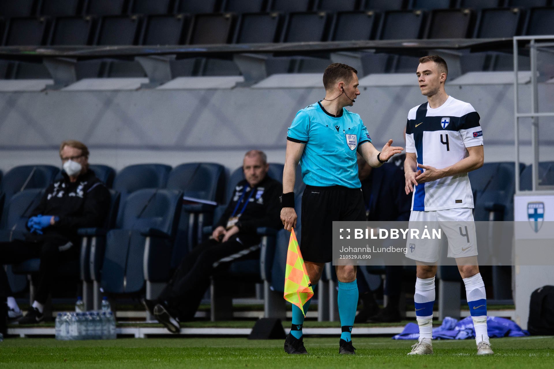 Leo Väisänen of Finland during the international friendly football match between Sweden and Finland on May 29, 2021 in Stockholm.