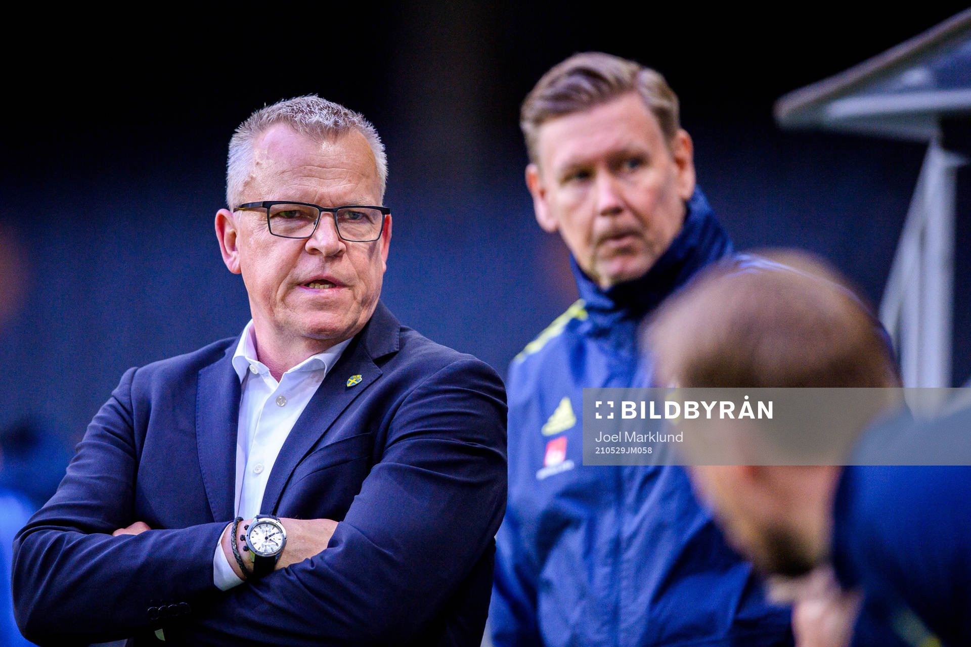 Janne Andersson, head coach and assistant coach Peter