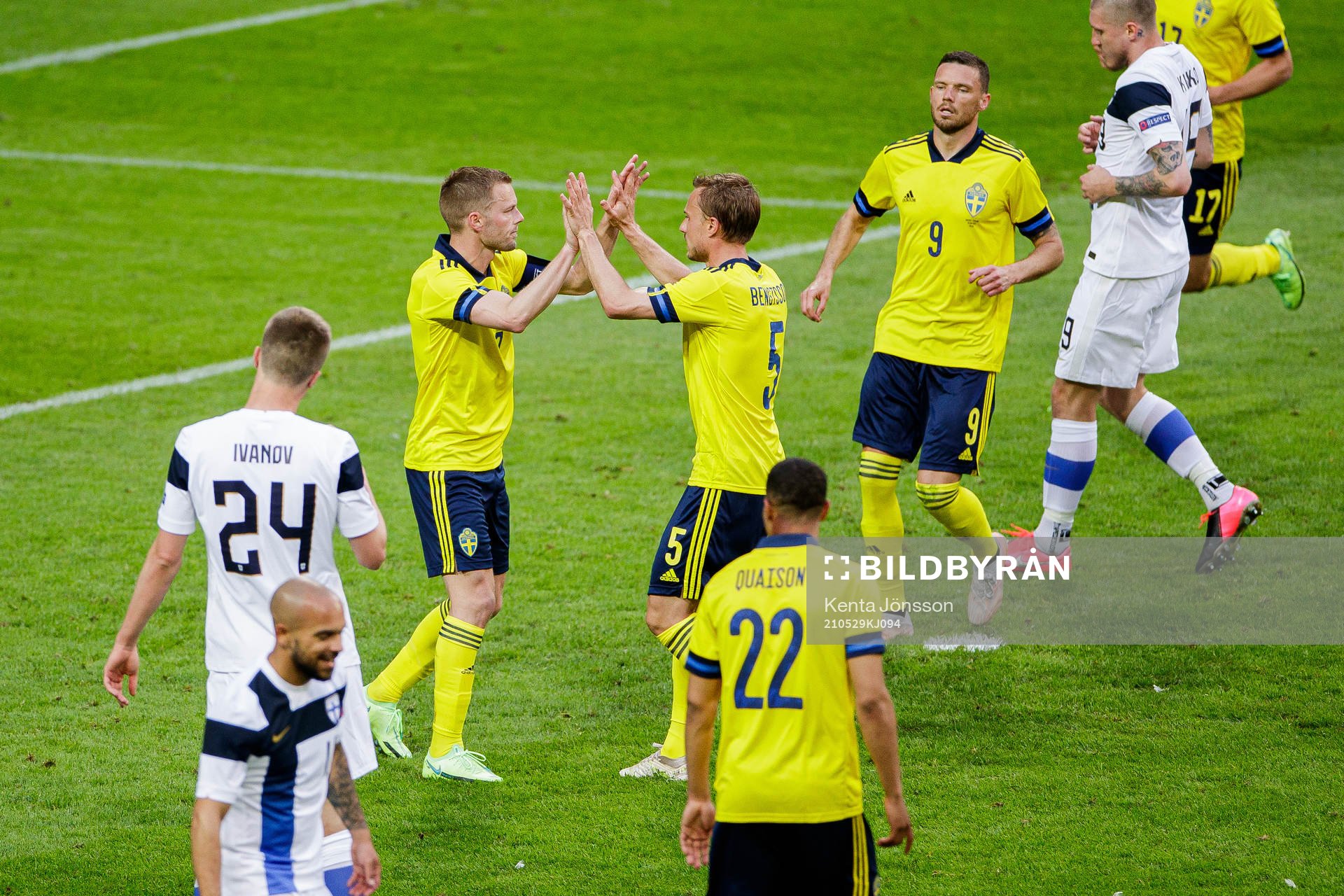 Sebastian Larsson, Pierre Bengtsson and Marcus Berg of