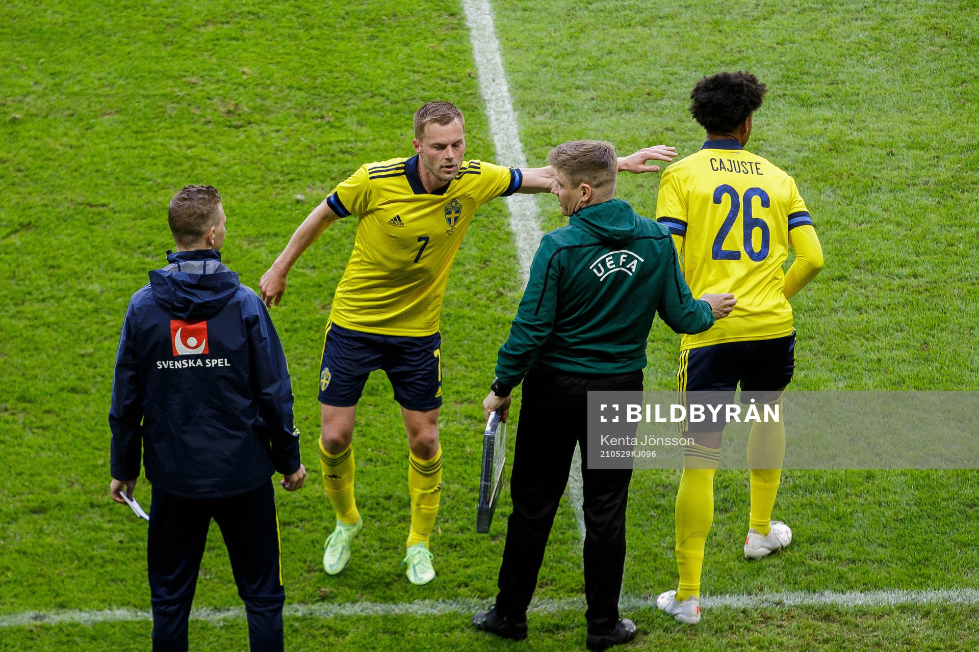 Jens-Lys Cajuste of Sweden as a substitute for Sebastian