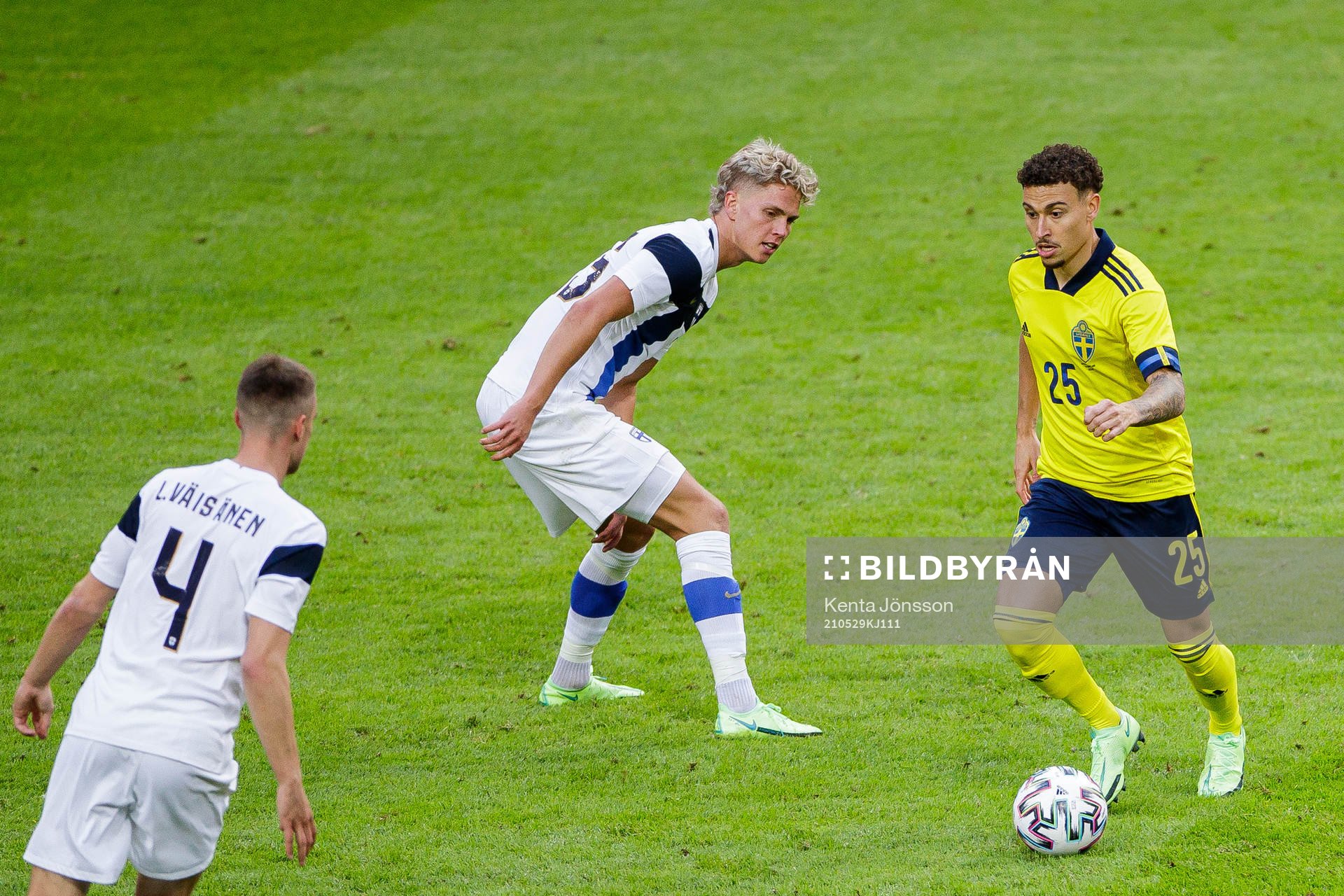 Jordan Larsson of Sweden during the international friendly football match between Sweden and Finland on May 29, 2021 in Stockholm.