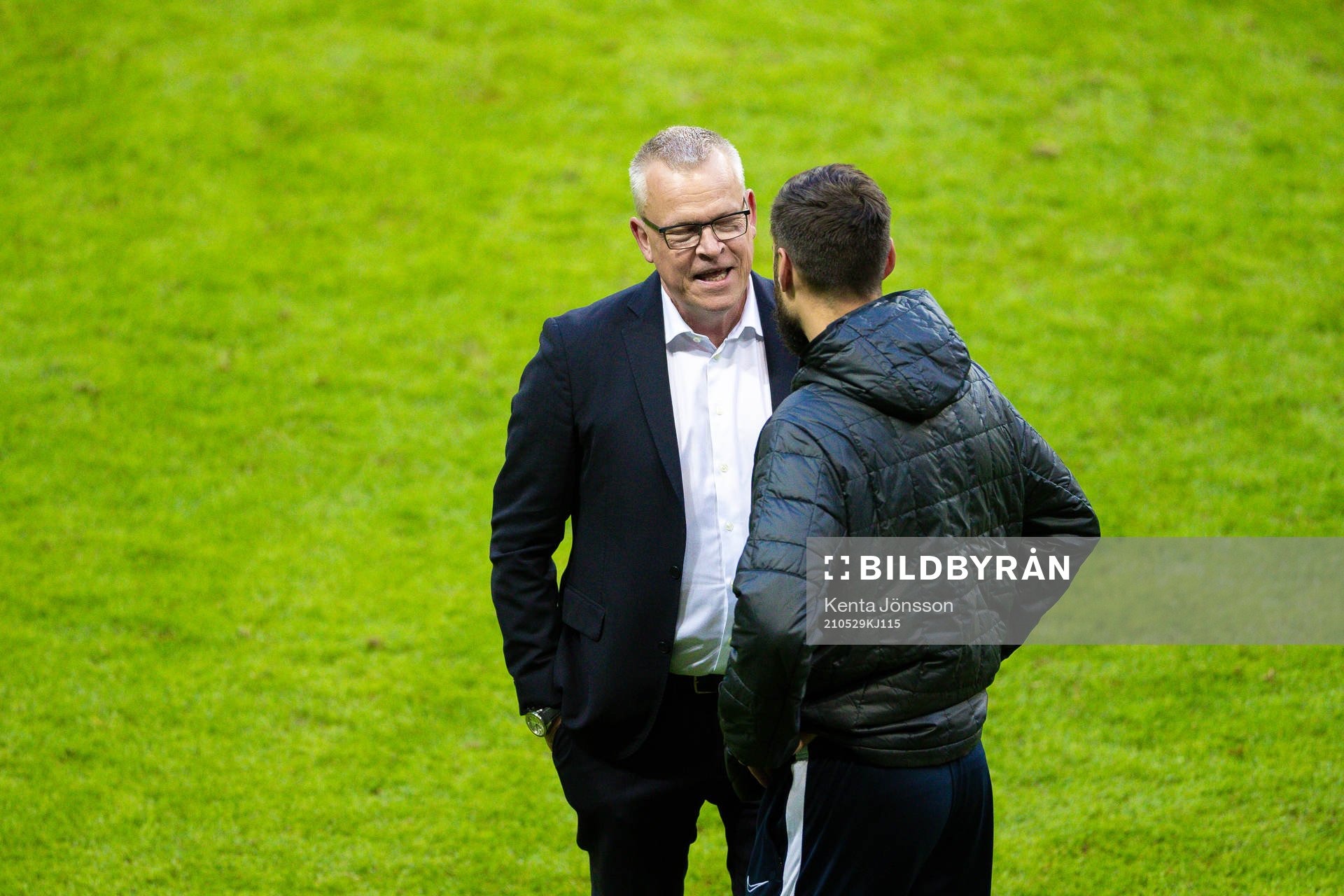 Janne Andersson, head coach of Sweden celebrates after  the international friendly football match between Sweden and Finland on May 29, 2021 in Stockholm. 