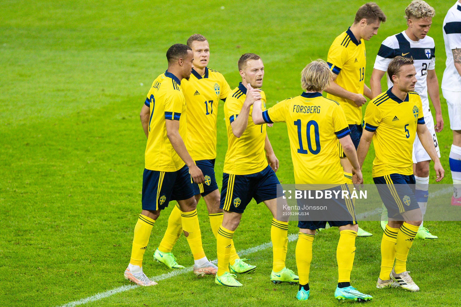 Sebastian Larsson and Emil Forsberg of Sweden celebrates