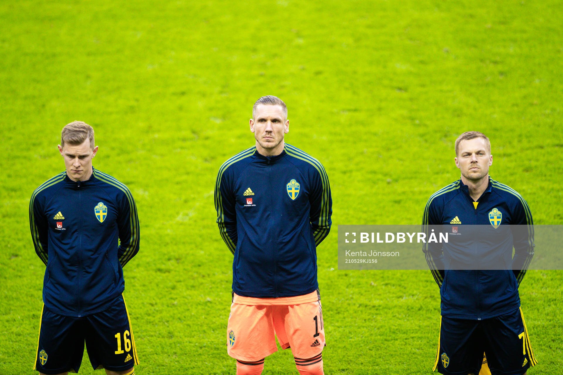 Emil Krafth, goalkeeper Robin Olsen and Sebastian Larsson