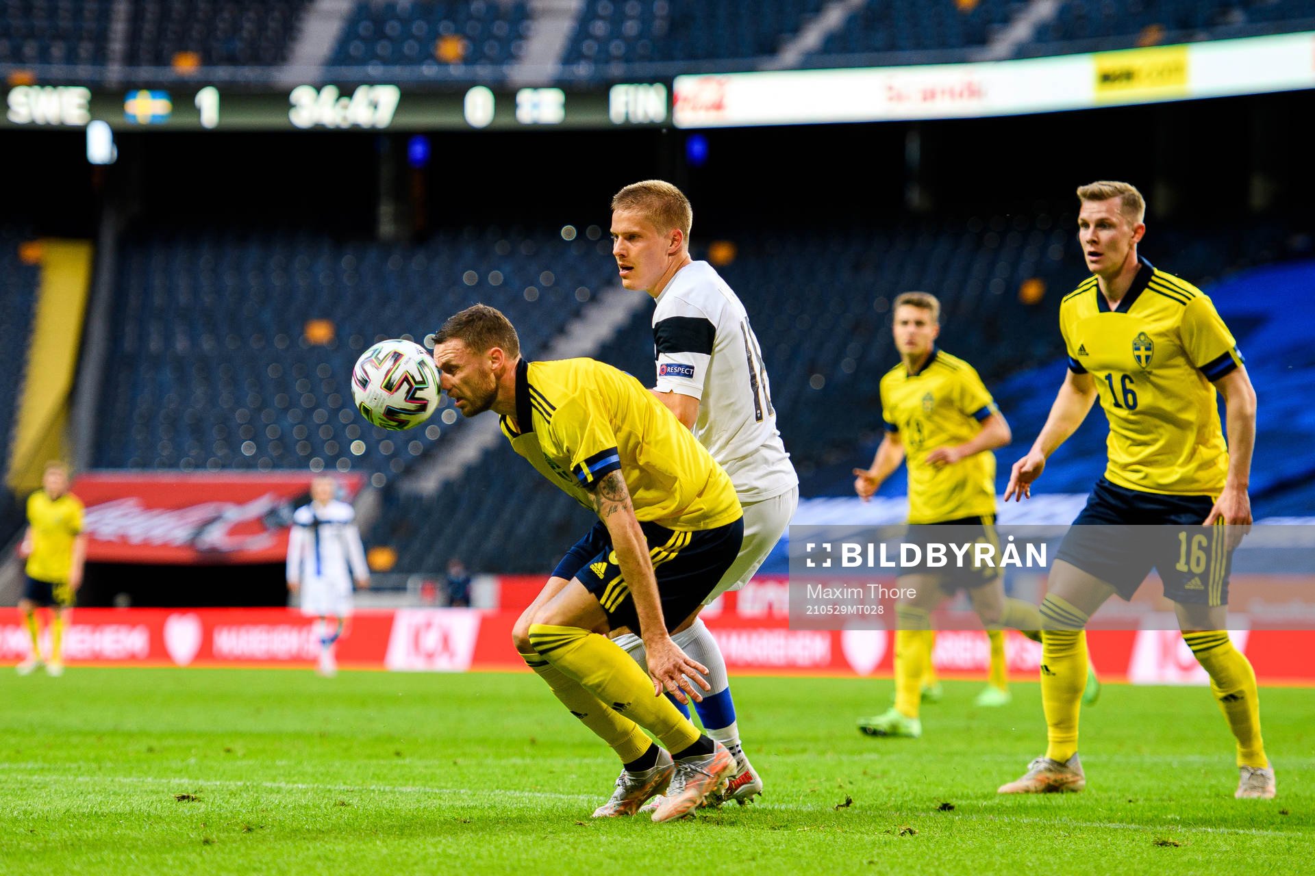Marcus Berg, Emil Krafth of Sweden and Jere Uronen of
