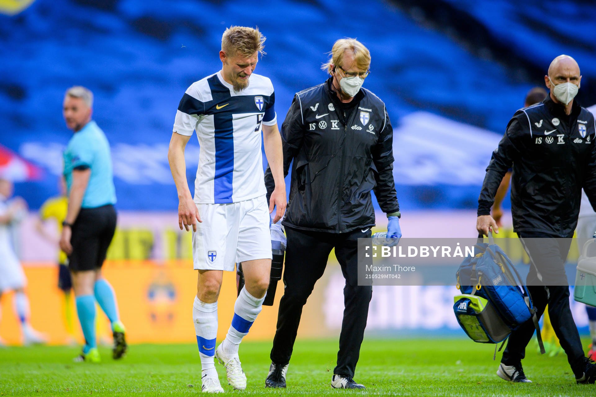 Juhani Ojala of Finland in pain