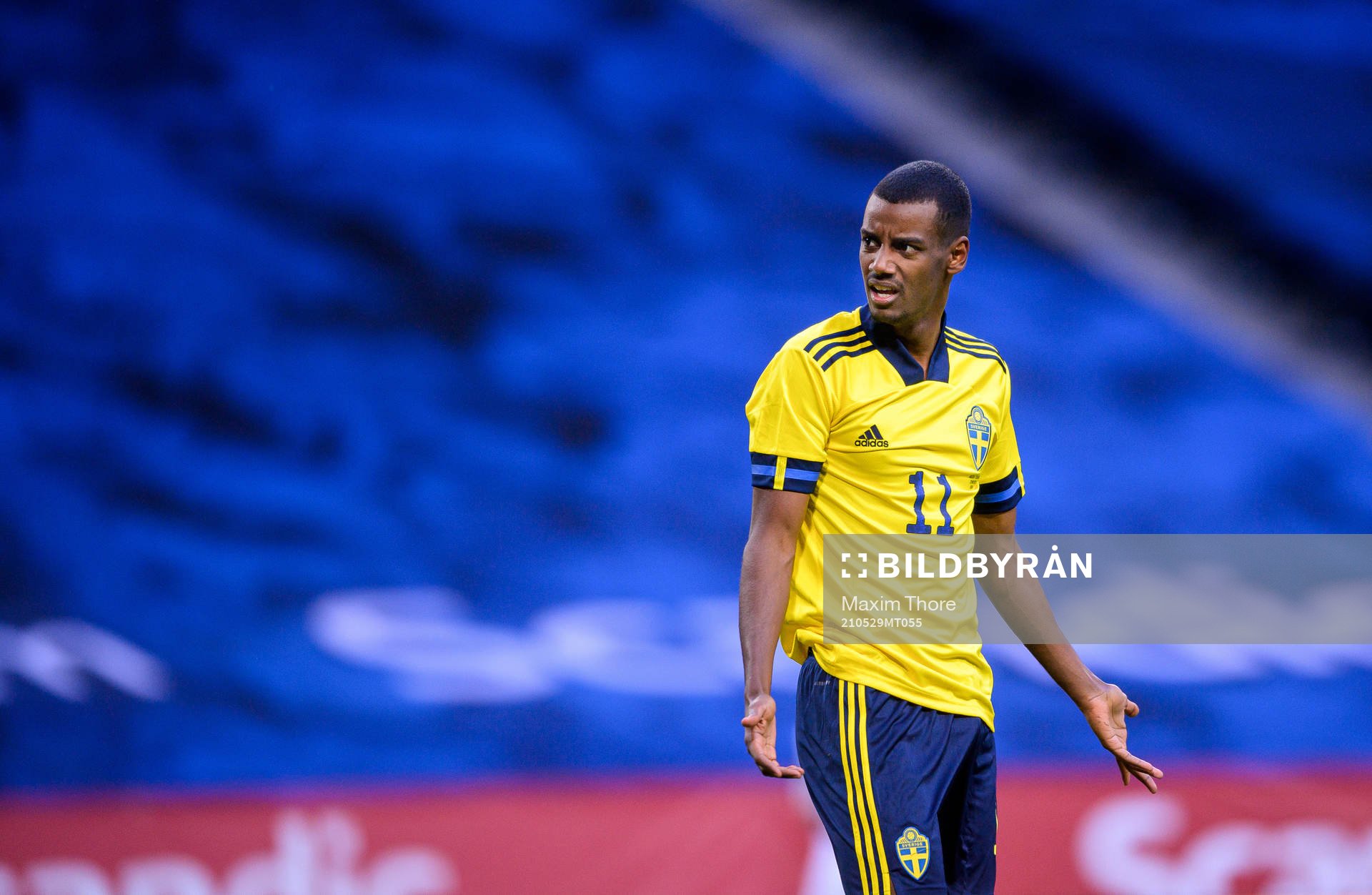 Alexander Isak of Sweden reacts