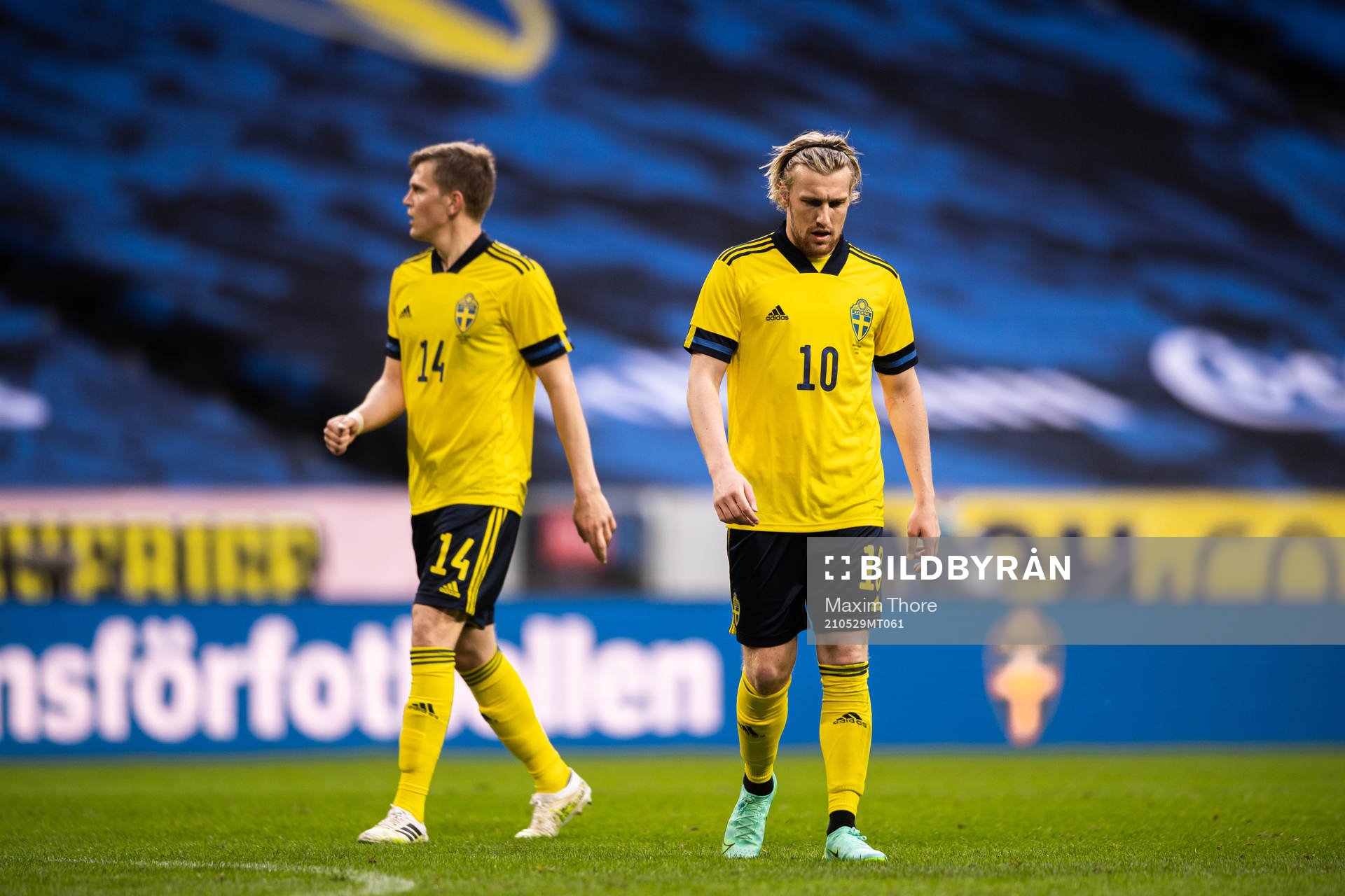 Filip Helander and Emil Forsberg of Sweden