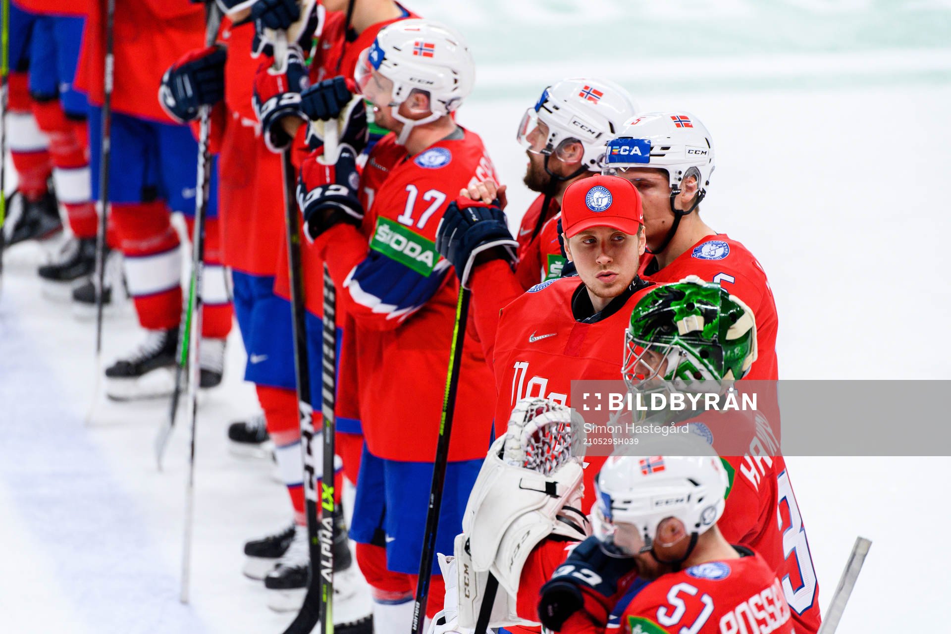 Goalkeeper Jonas Arntzen of Norway looks dejected
