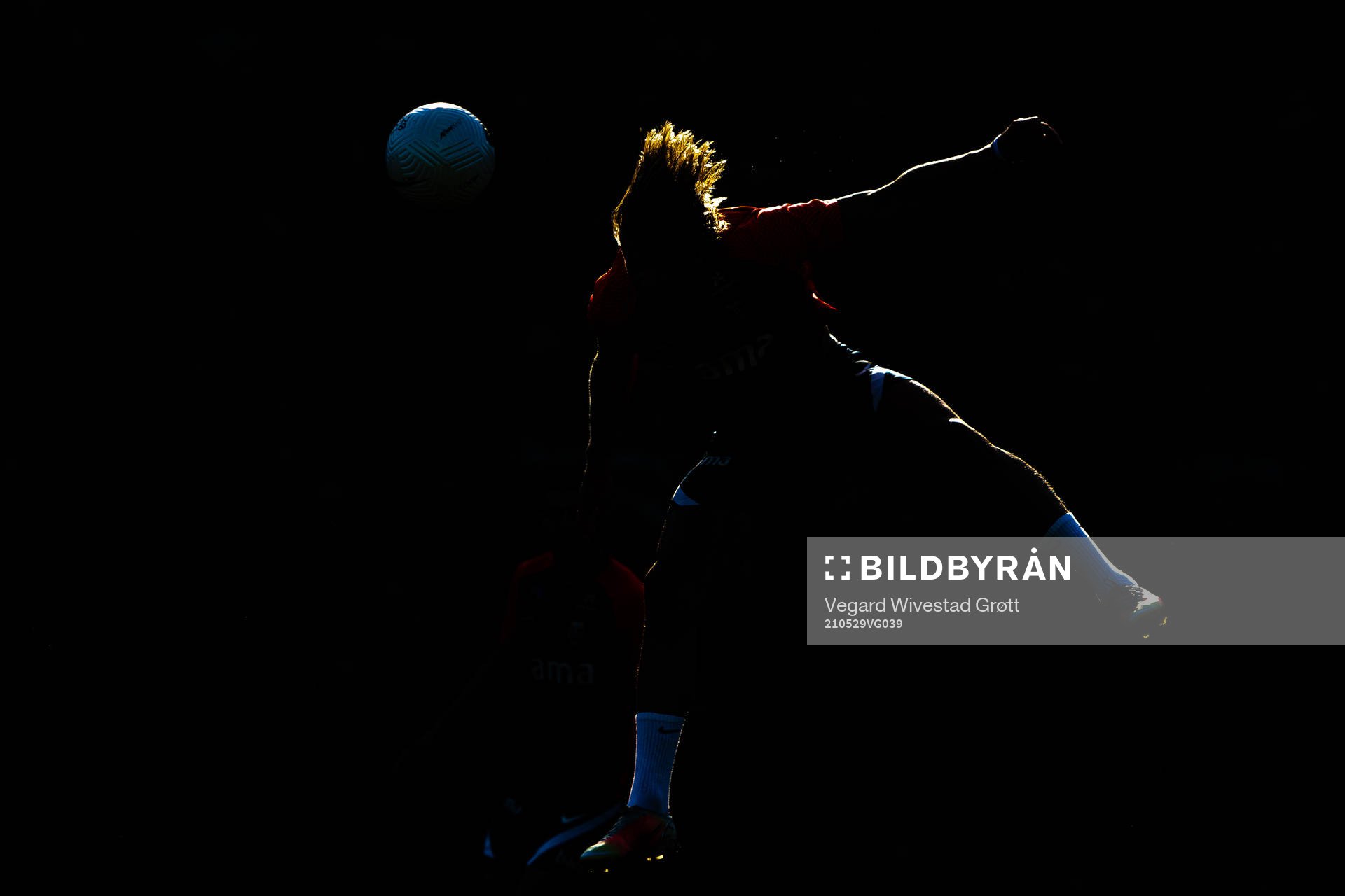 The silhouette of Erling Braut Haaland of the Norwegian