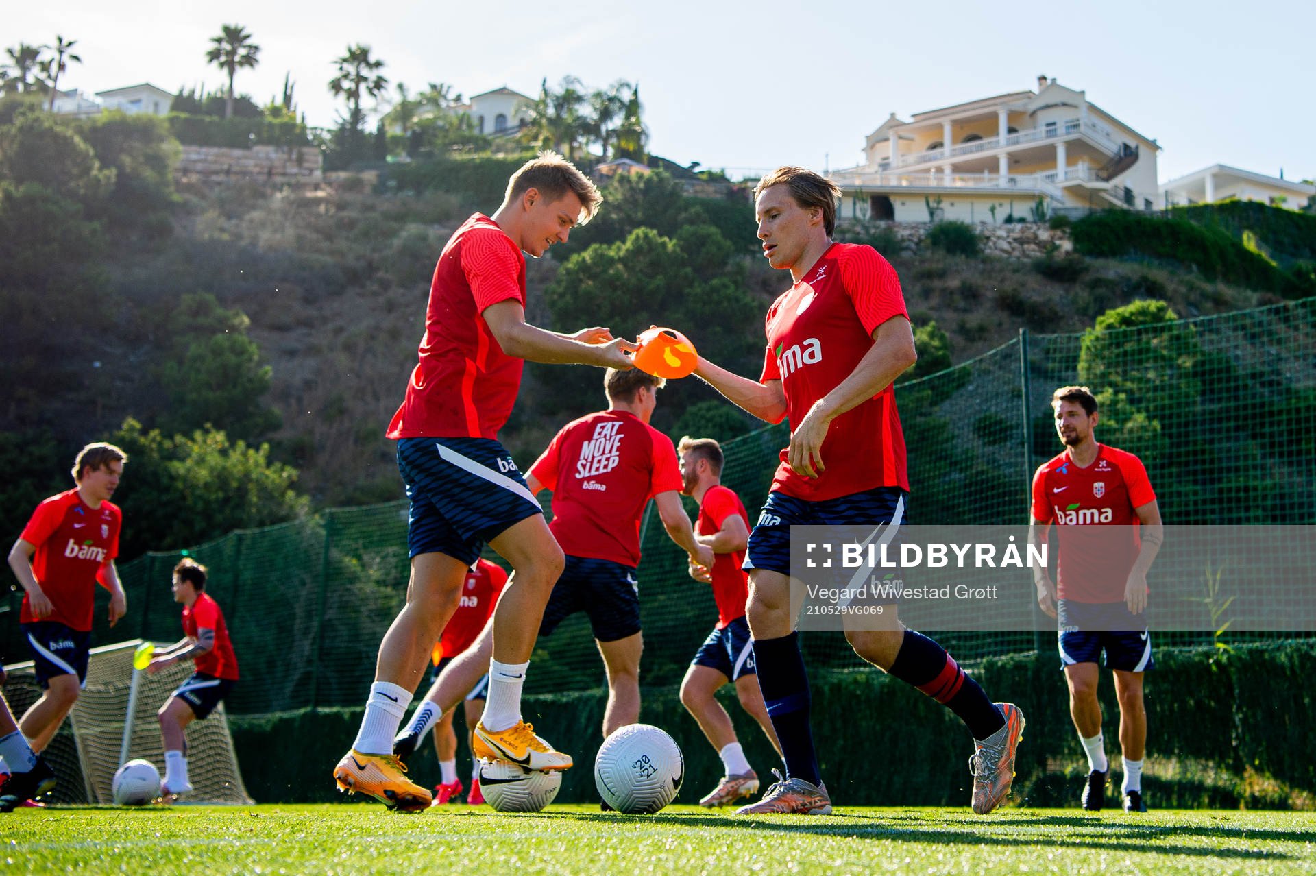 Martin Ødegaard and Jonas Svensson of the Norwegian