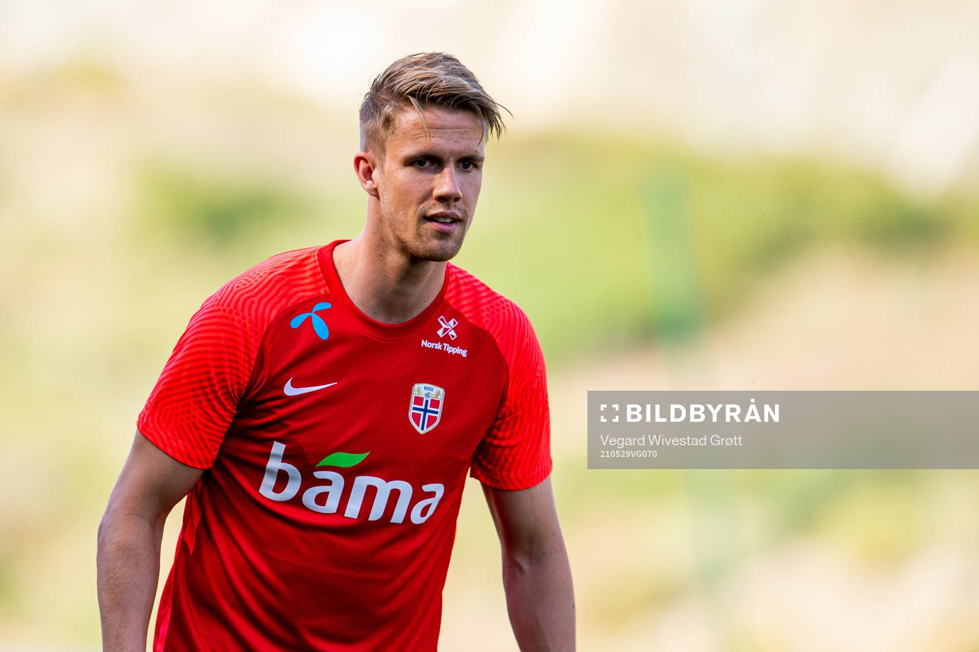 Kristoffer Ajer of the Norwegian national football team