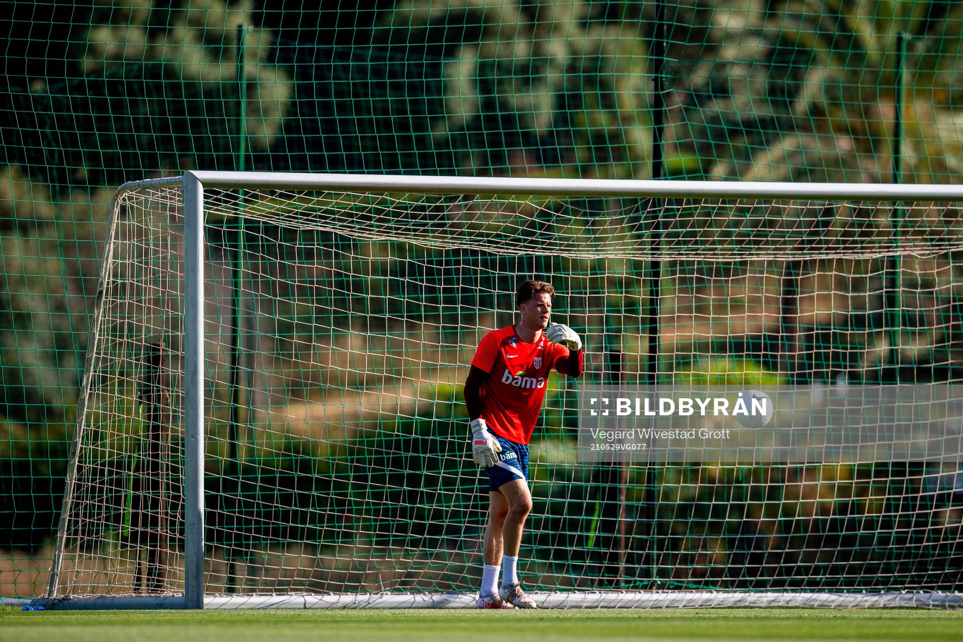 Goalkeeper Ørjan Håskjold Nyland of the Norwegian