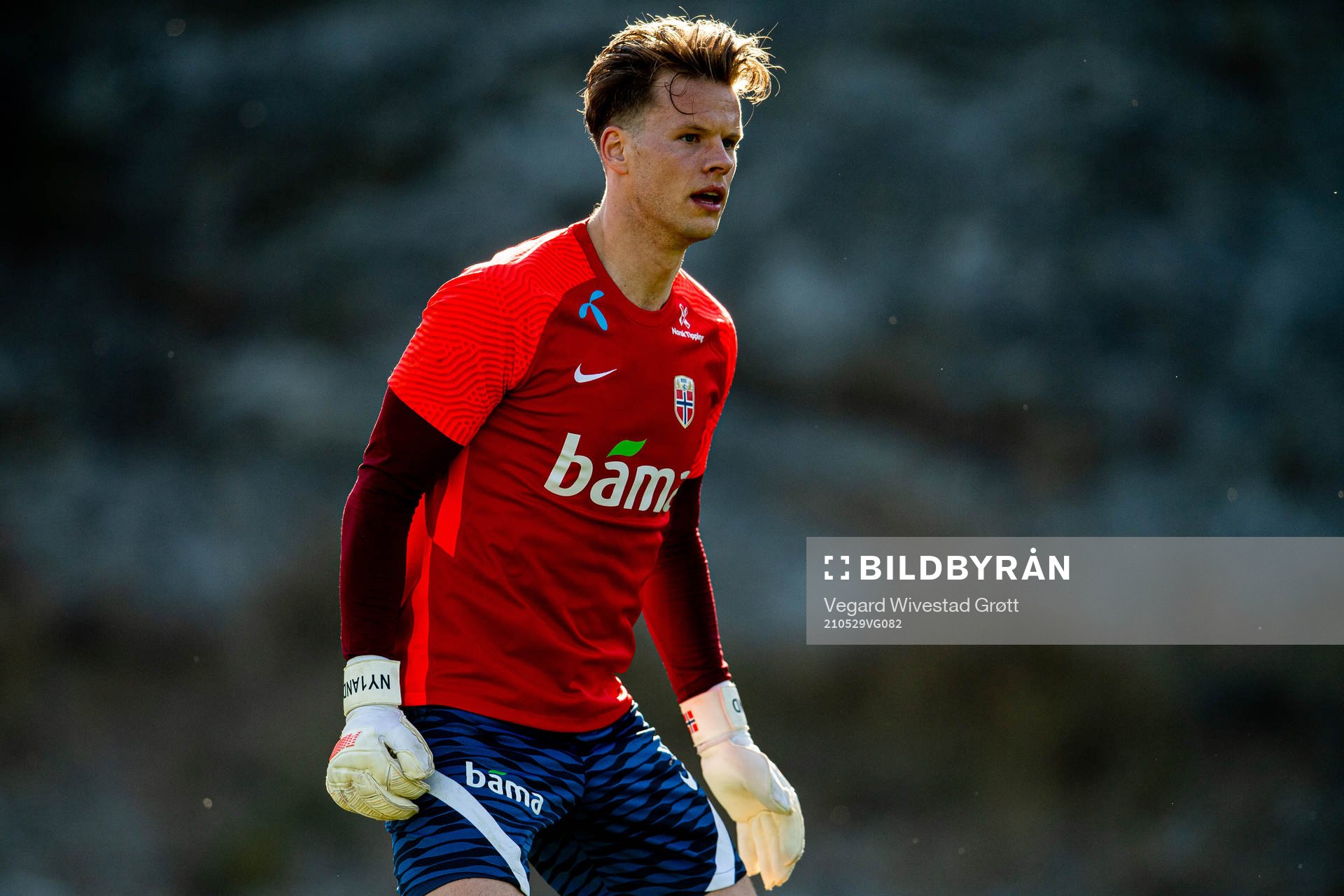 Goalkeeper Ørjan Håskjold Nyland of the Norwegian