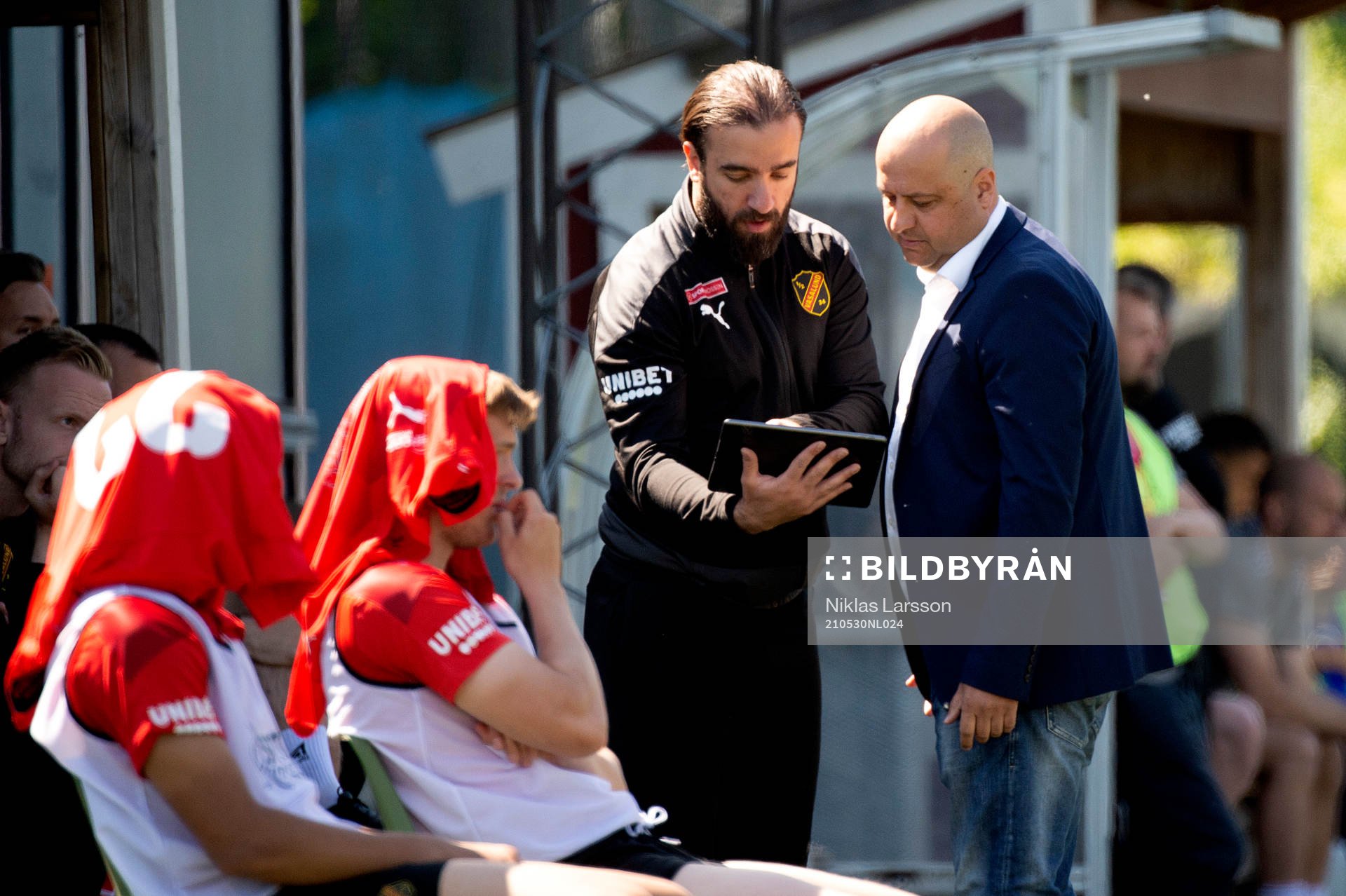 Vasalunds tränare Dali Savic och assisterande tränare