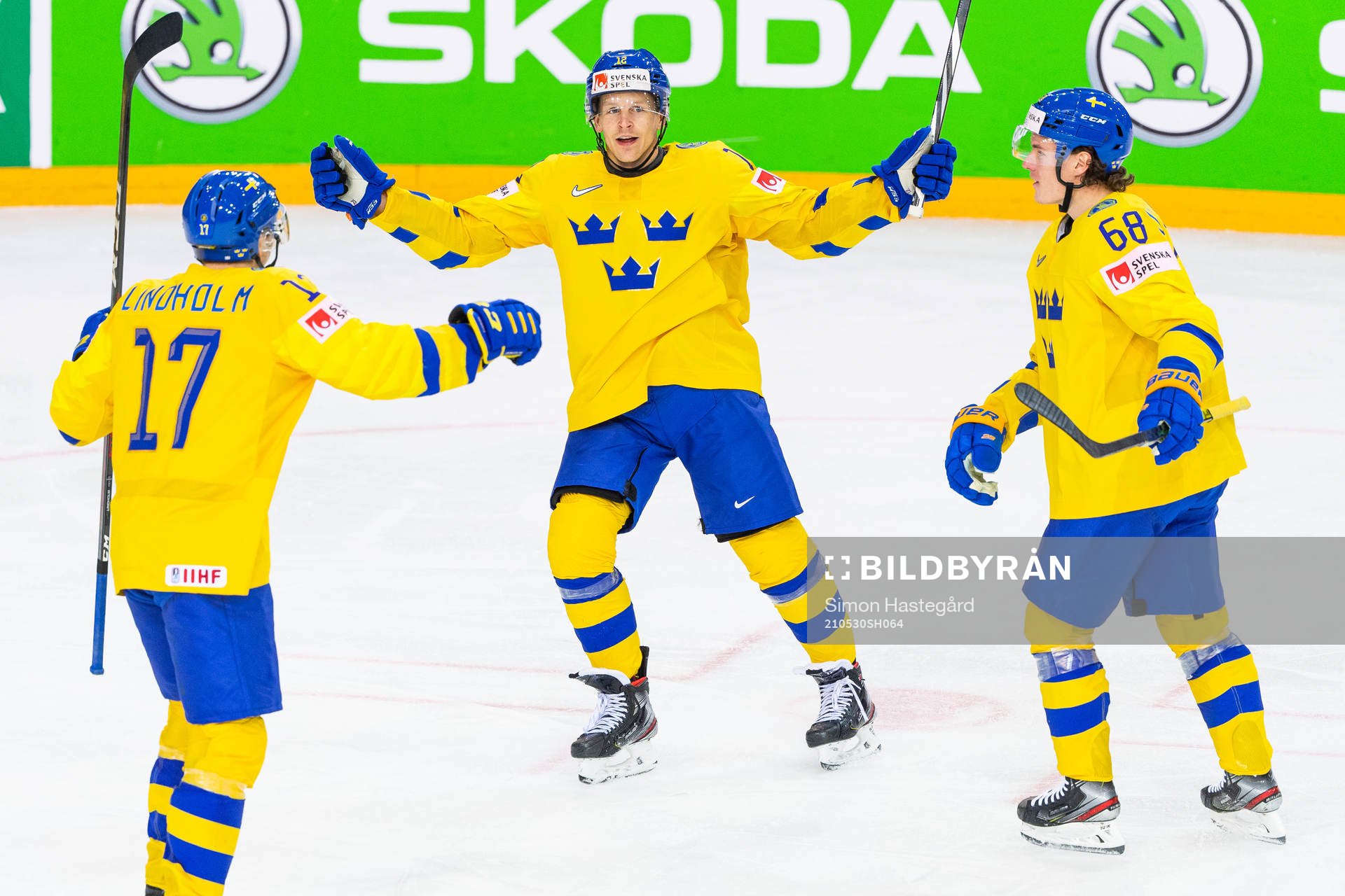 Pär Lindholm, Max Friberg and Victor Olofsson of Sweden