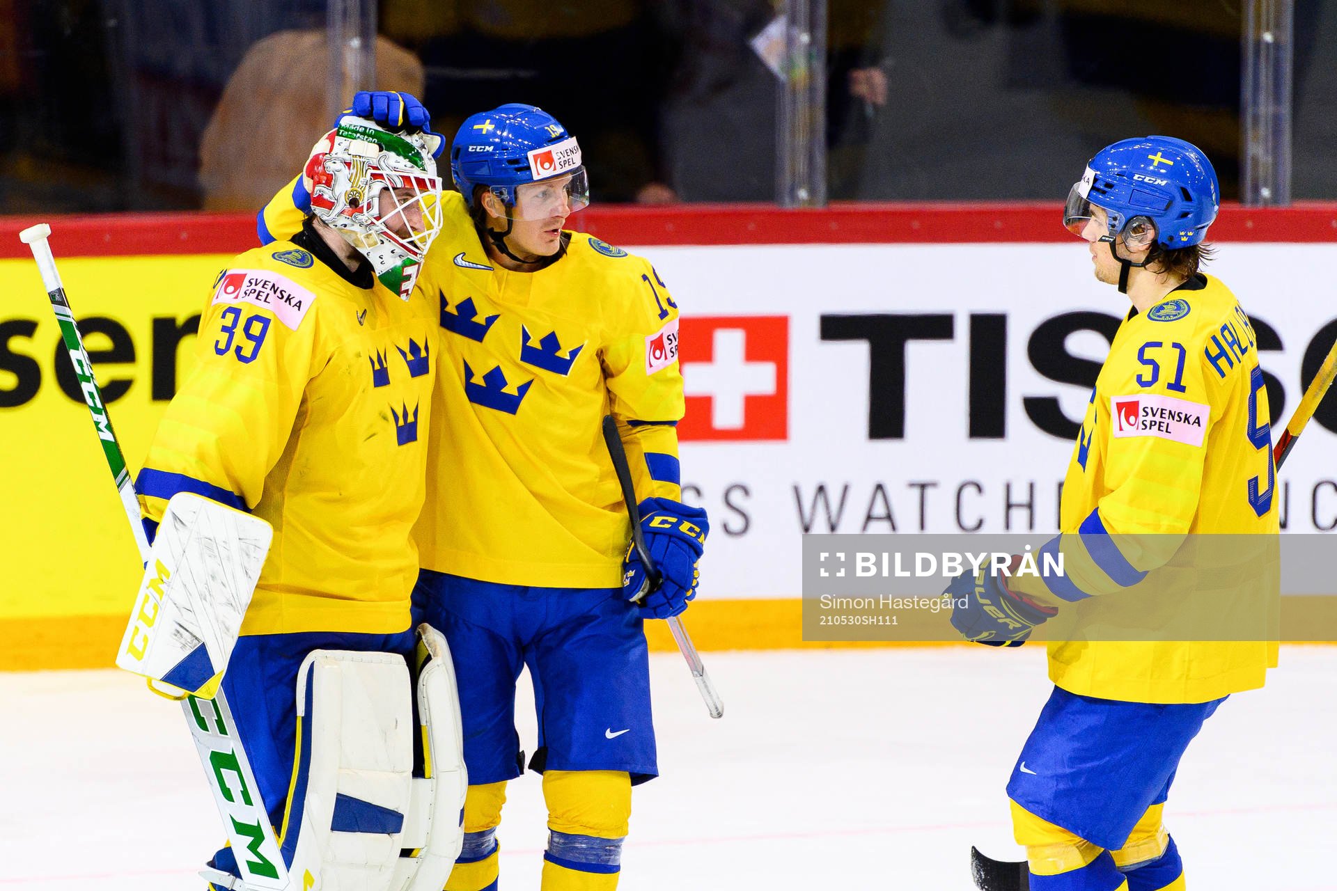 Goalkeeper Adam Reideborn, Marcus Sörensen and Filip
