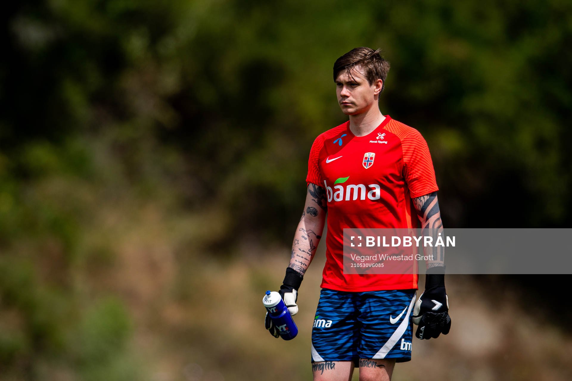 Goalkeeper Per Kristian Bråtveit of the Norwegian national