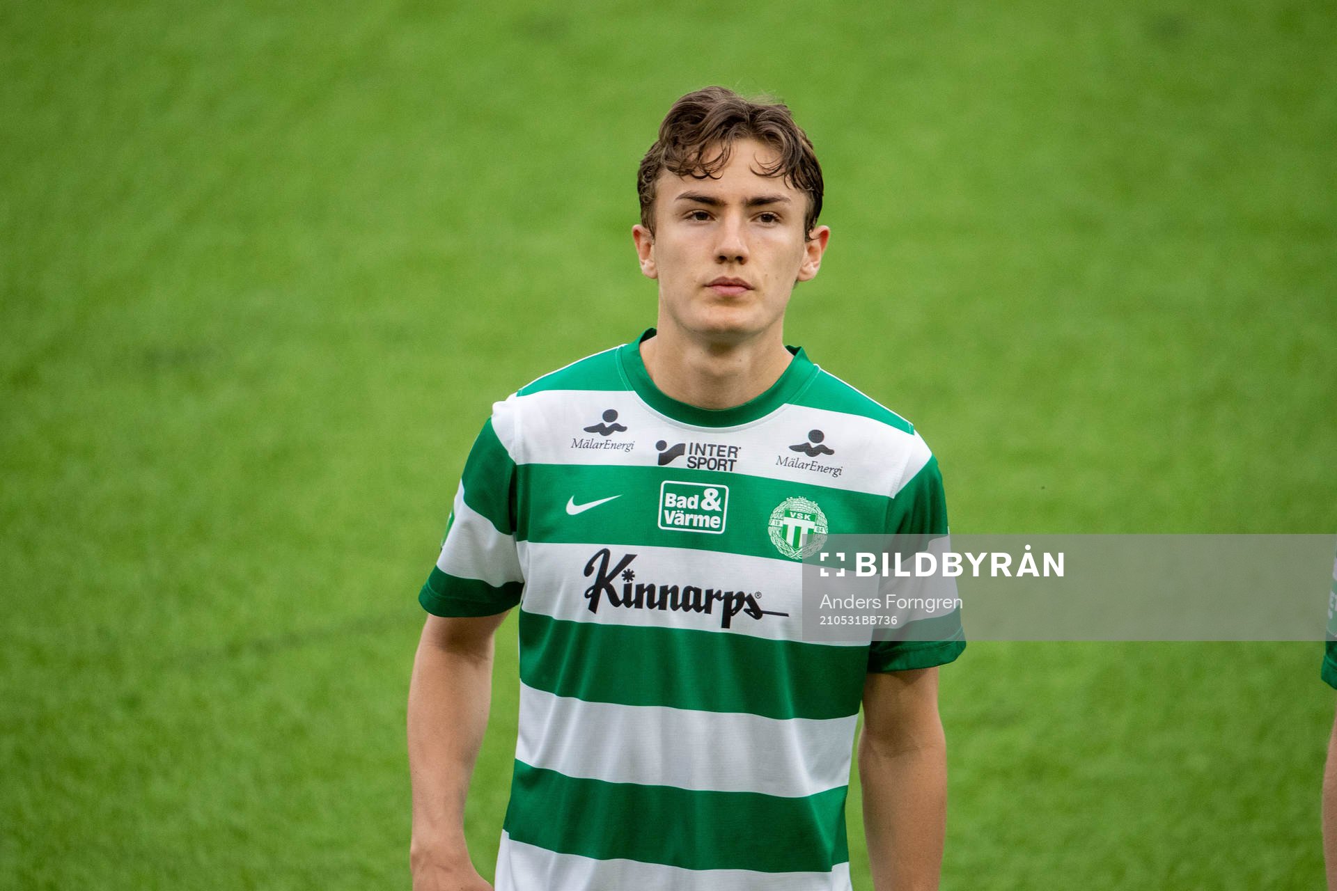 Västerås Gustaf Lagerbielke innan fotbollsmatchen i