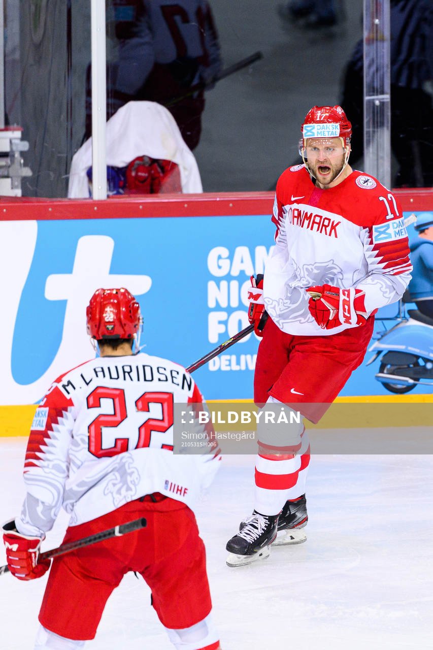 Nicklas Jensen of Denmark celebrates the 0-1 goal