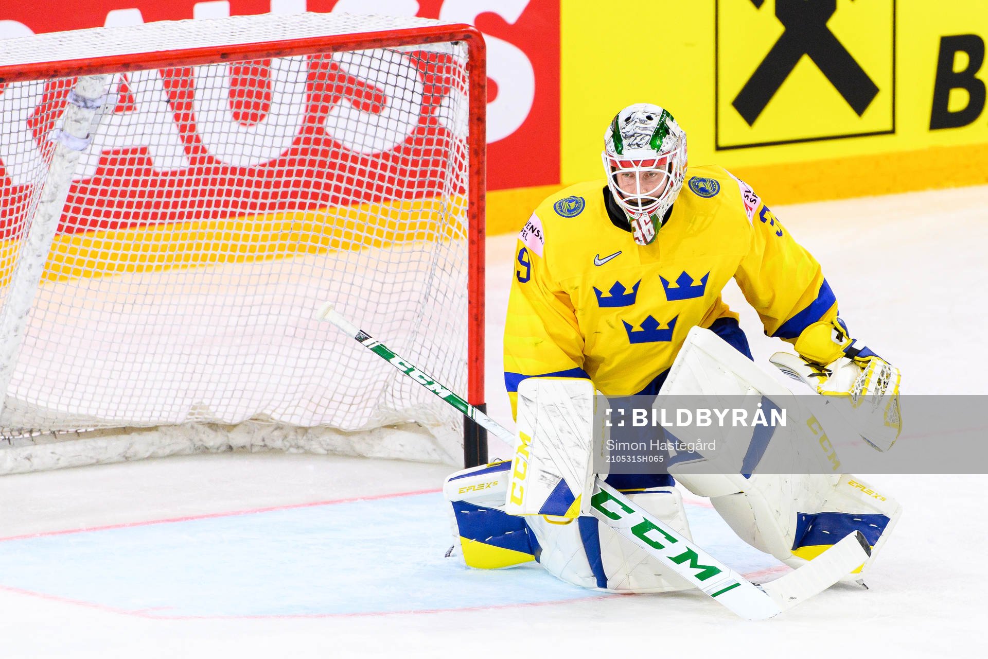 Goalkeeper Adam Reideborn of Sweden