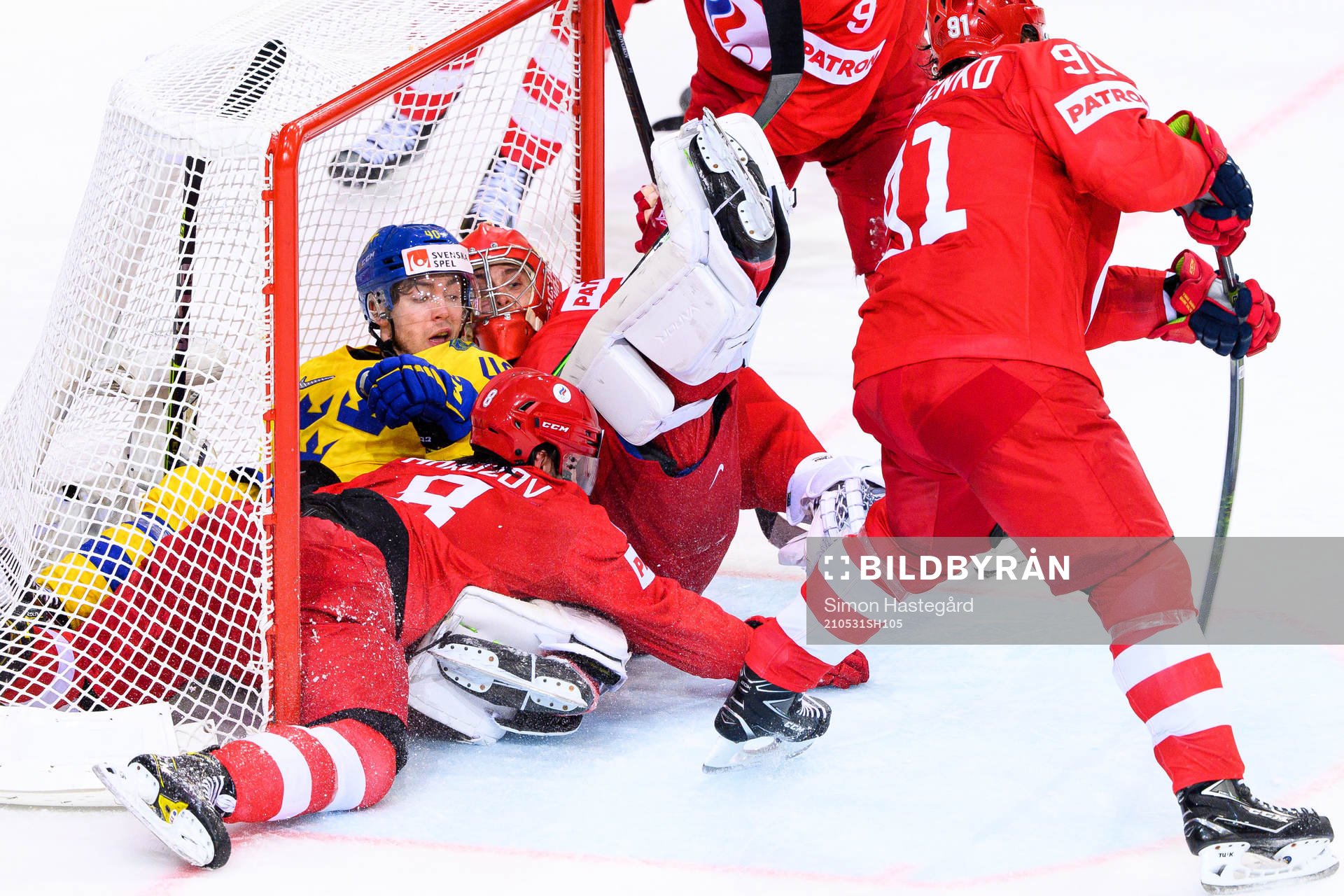 Andreas Wingerli of Sweden collides with goalkeeper