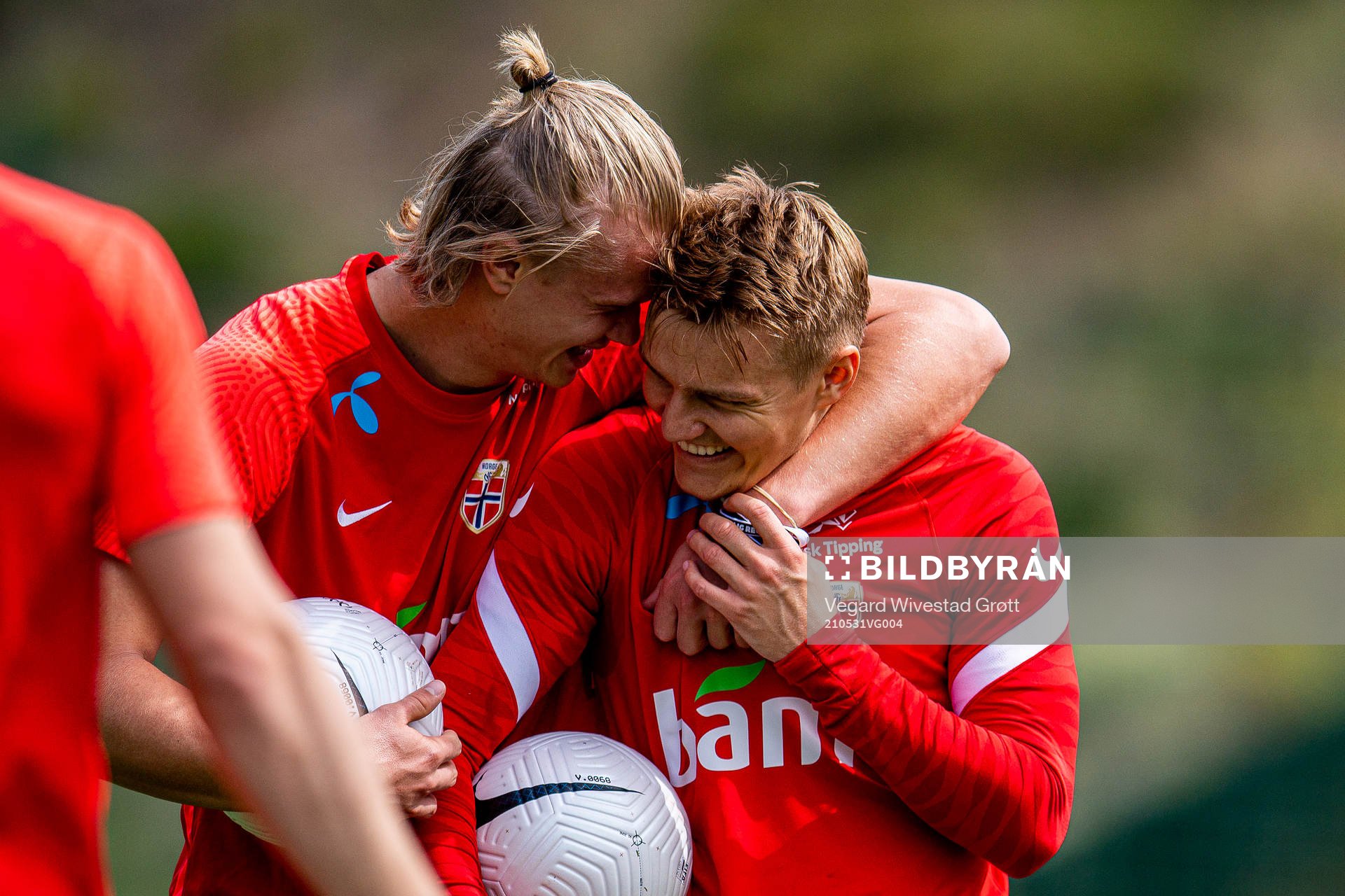 Erling Braut Haaland and Martin Ødegaard of the Norwegian