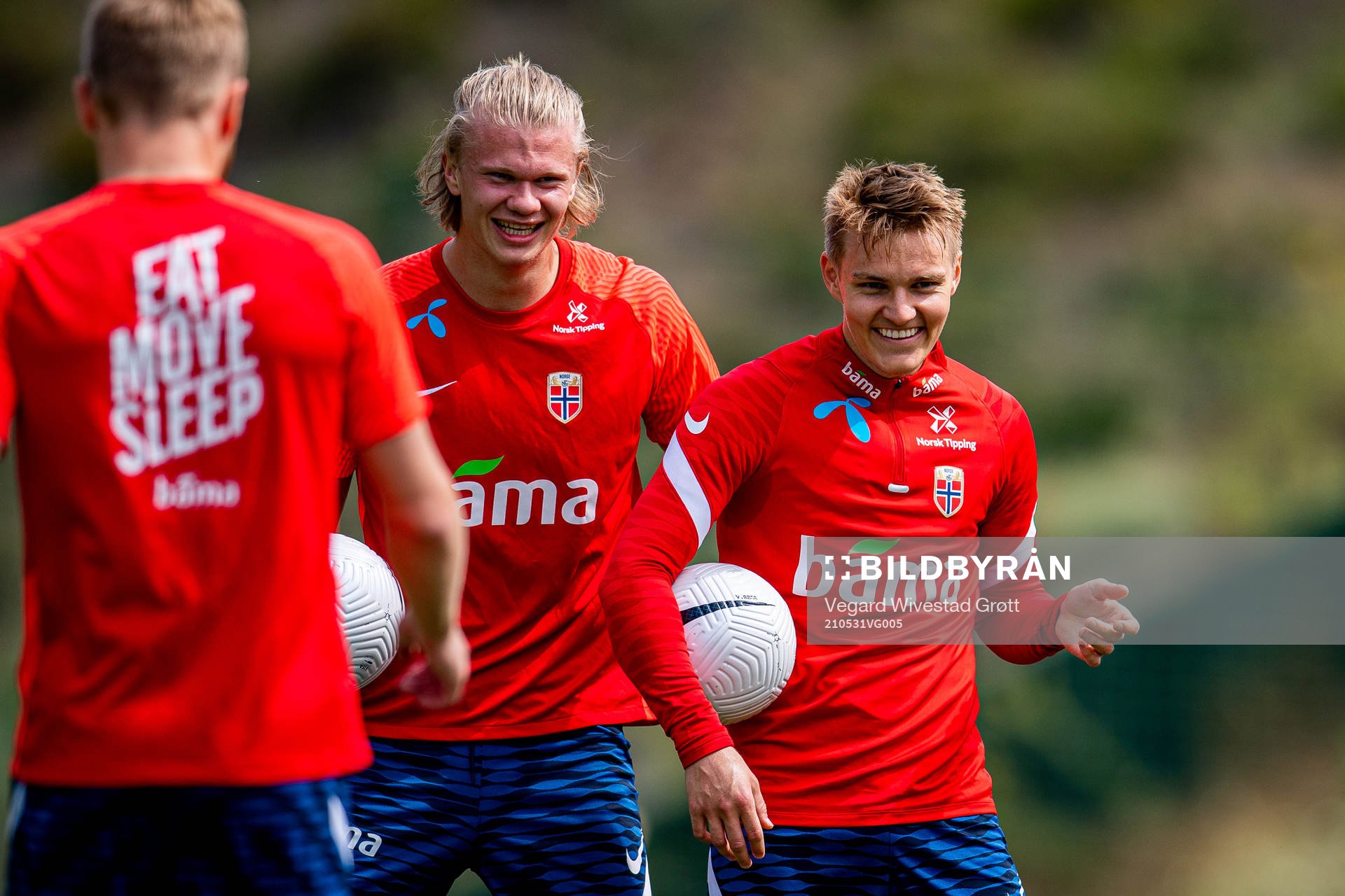 Erling Braut Haaland and Martin Ødegaard of the Norwegian