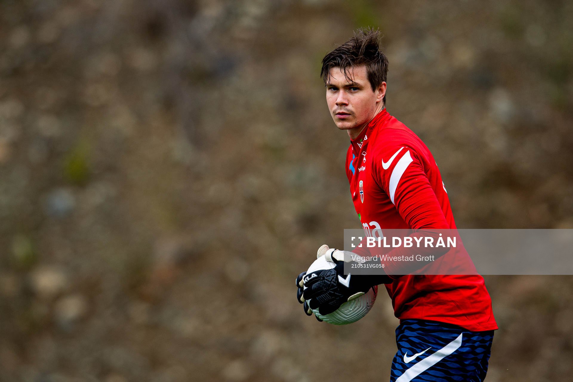 Goalkeeper Per Kristian Bråtveit of the Norwegian national
