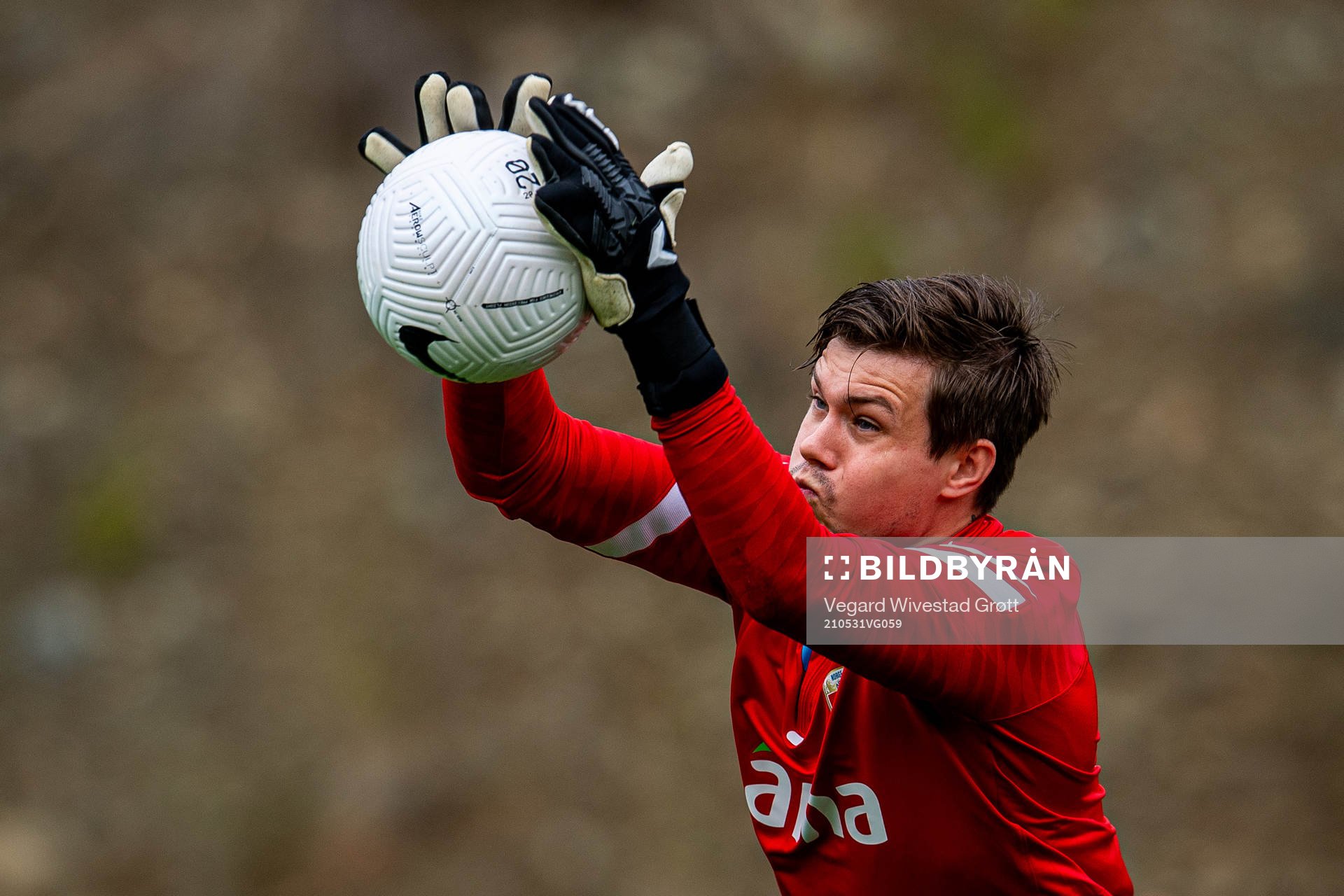 Goalkeeper Per Kristian Bråtveit of the Norwegian national
