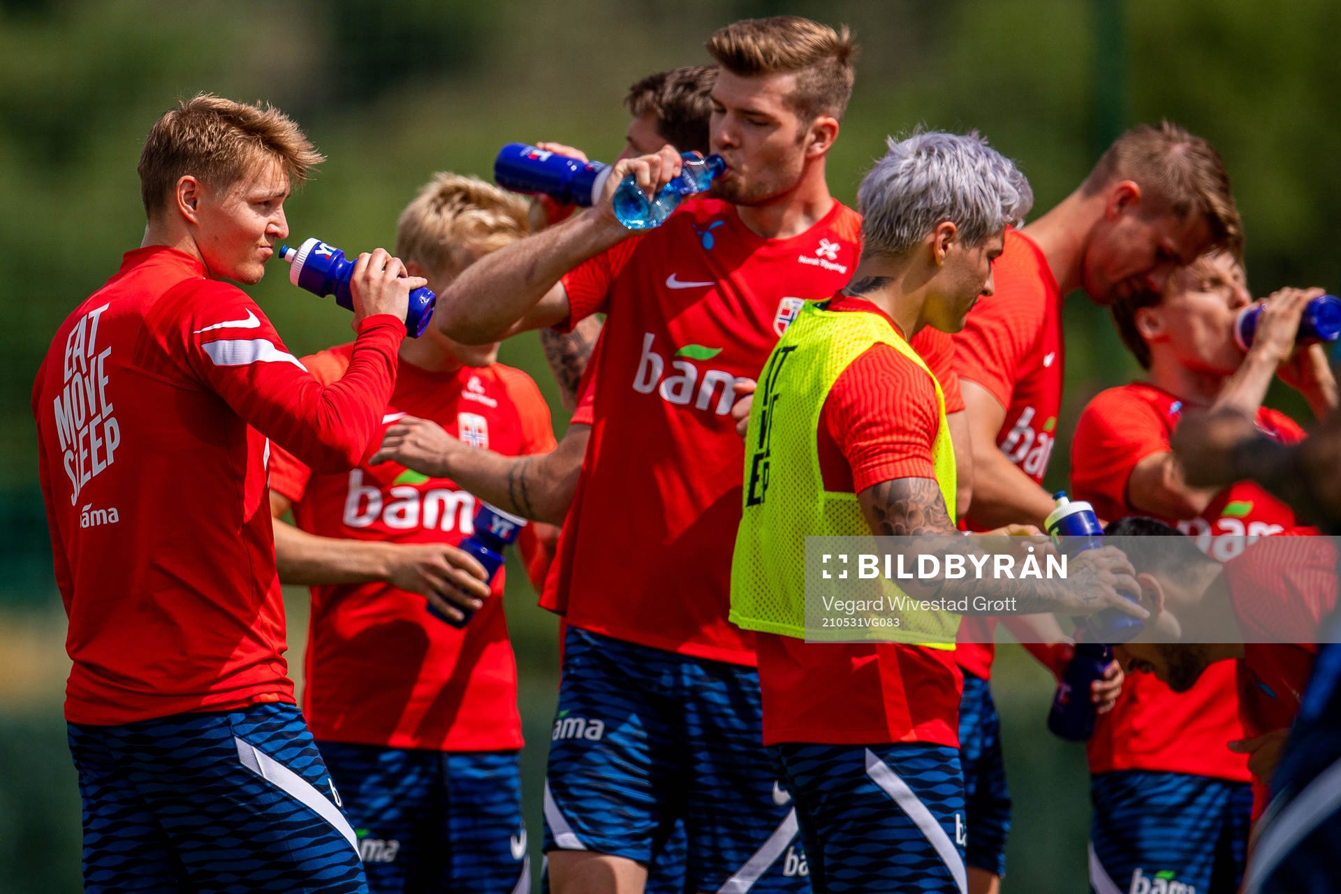 Martin Ødegaard and the players of the Norwegian national