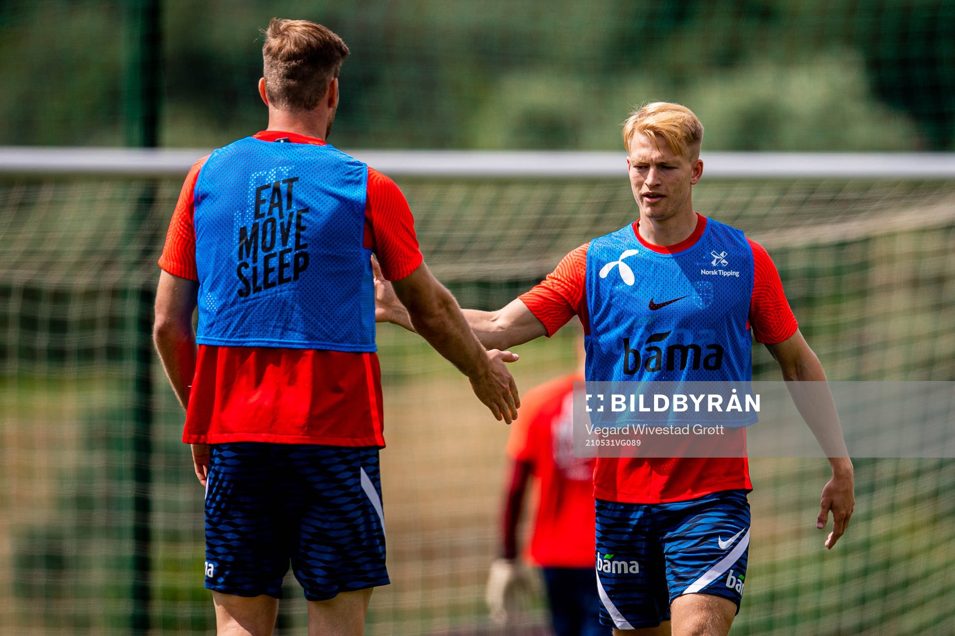 Alexander Sørloth and Andreas Hanche-Olsen of the