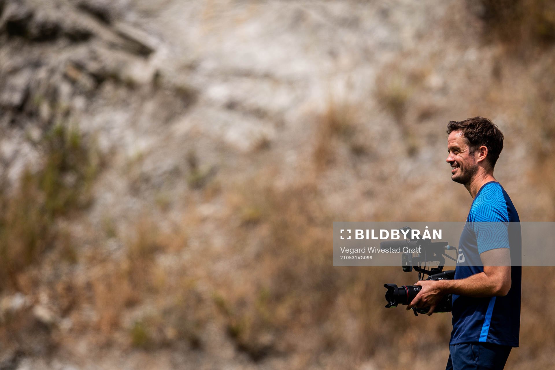 Terje Skeie, video reporter of the Norwegian national football team, during a training session on May 31, 2021 in Marbella. 