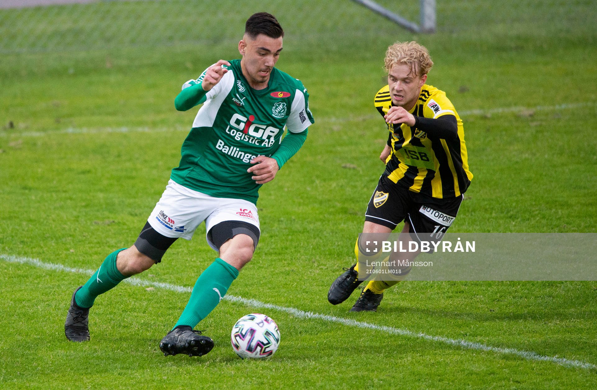 FK Hässleholms Victor Holmberg i träningsmatchen mellan IFK Hässleholm och Hässleholms IF i Hässleholm 1 juni 2021.